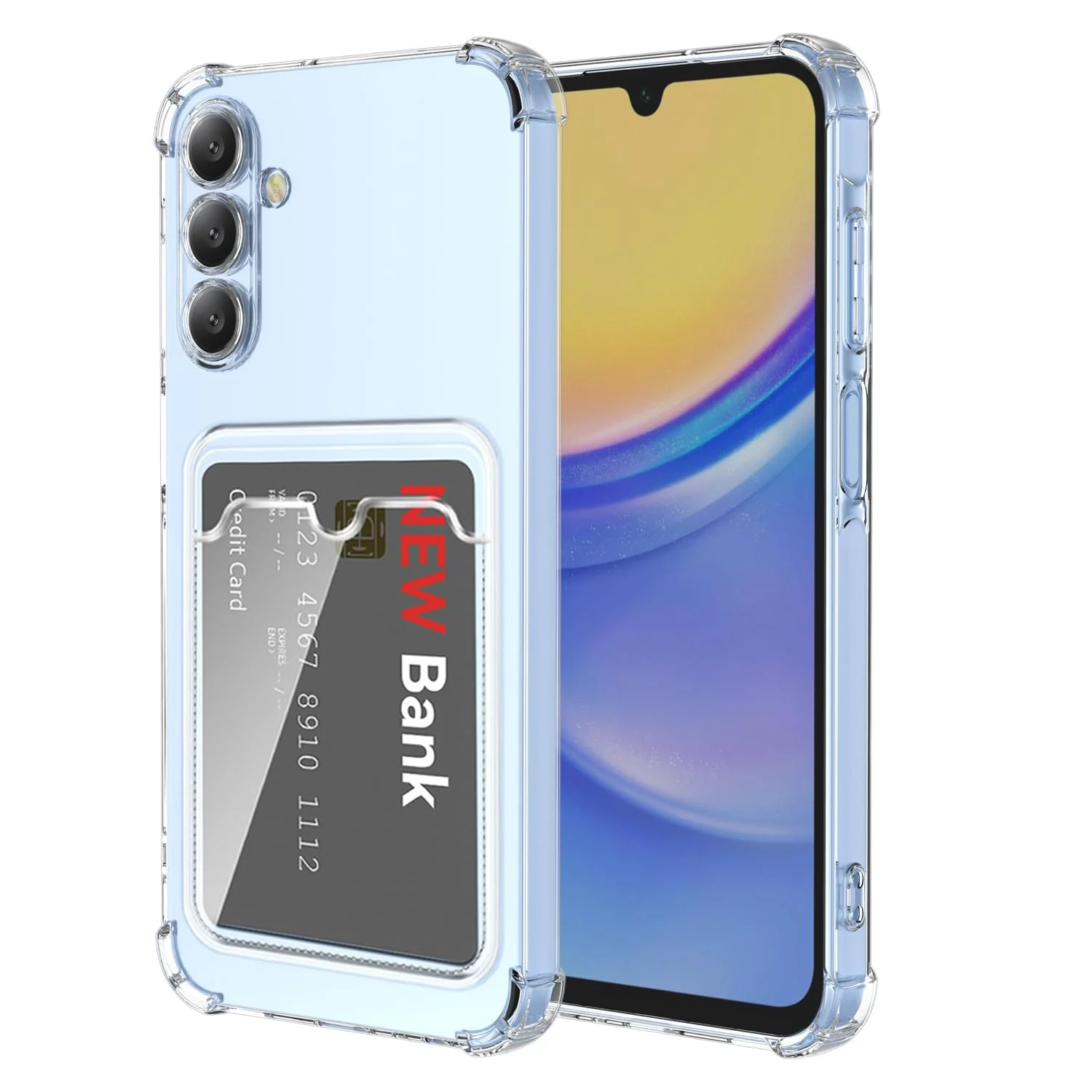 DL3 Mobilak Clear TPU Wallet Case with Card Slot and Camera Protection for Samsung Galaxy A16 - Transparent
