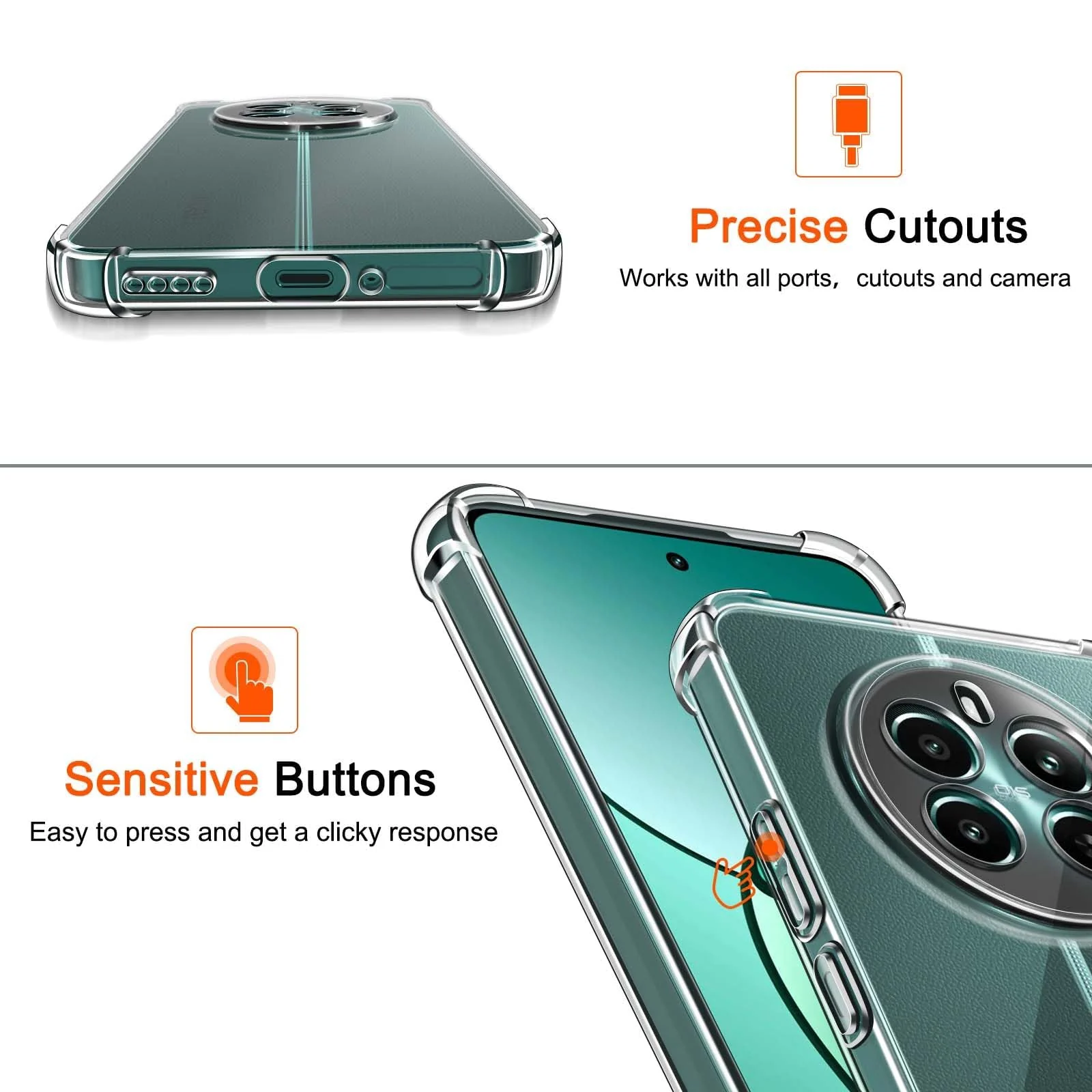 DL3 Mobilak Clear TPU Protective Case for realme 13 4G / realme 12 4G / realme 12 Plus 5G with Camera Protection and Shockproof Design - Clear