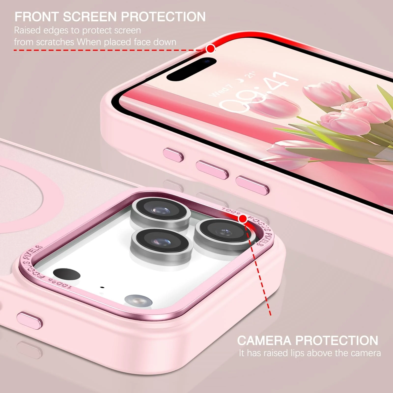 DL3 MOBILAK Protective Phone Case for Apple iPhone 18 Pro and 17 Pro - Pink