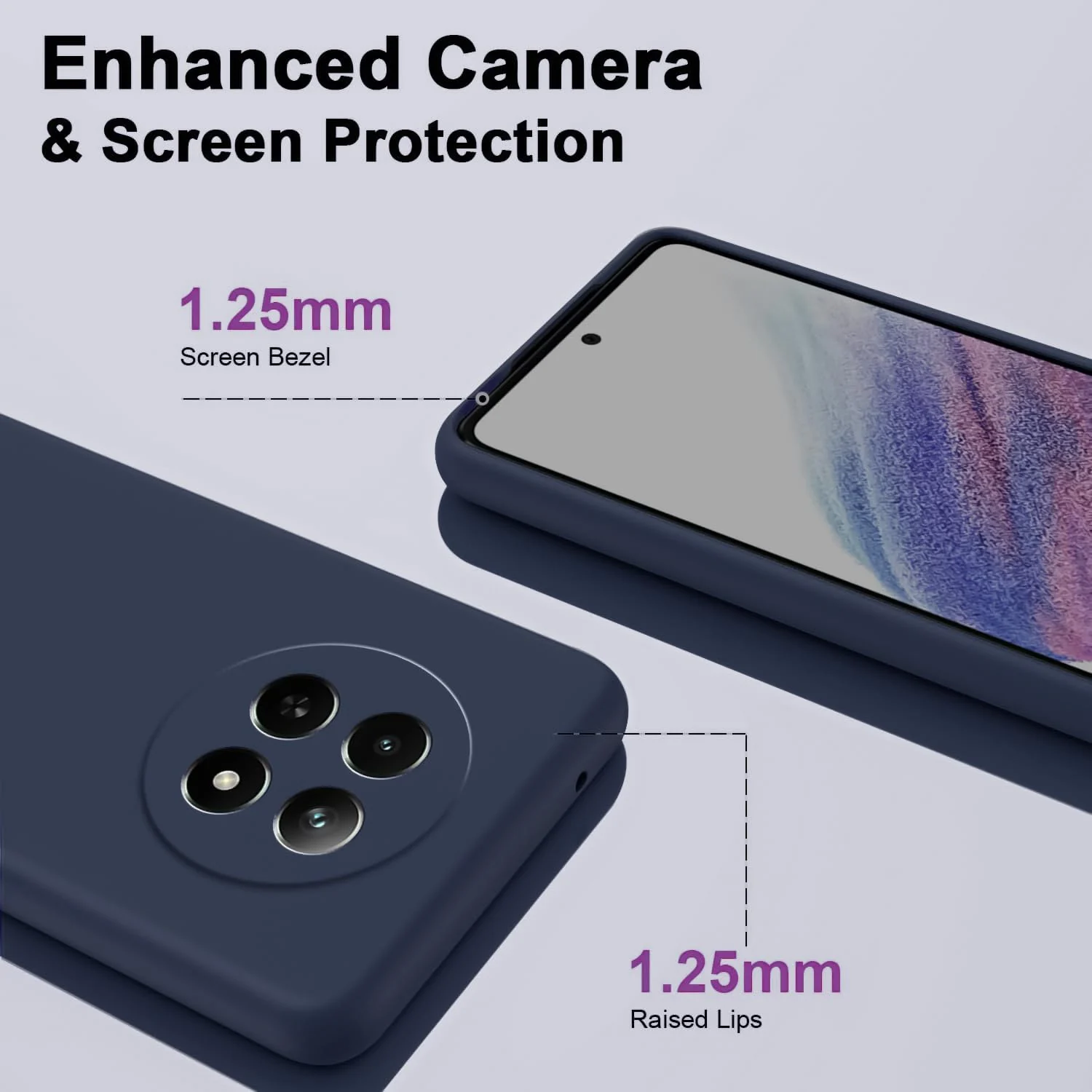 DL3 Mobilak realme 13 5G/realme 12 5G/realme 12X 5G Case, Soft Flexible Liquid Silicone Gel Rubber Bumper Cover, Full Body Shockproof Protective Phone Case - Dark Blue