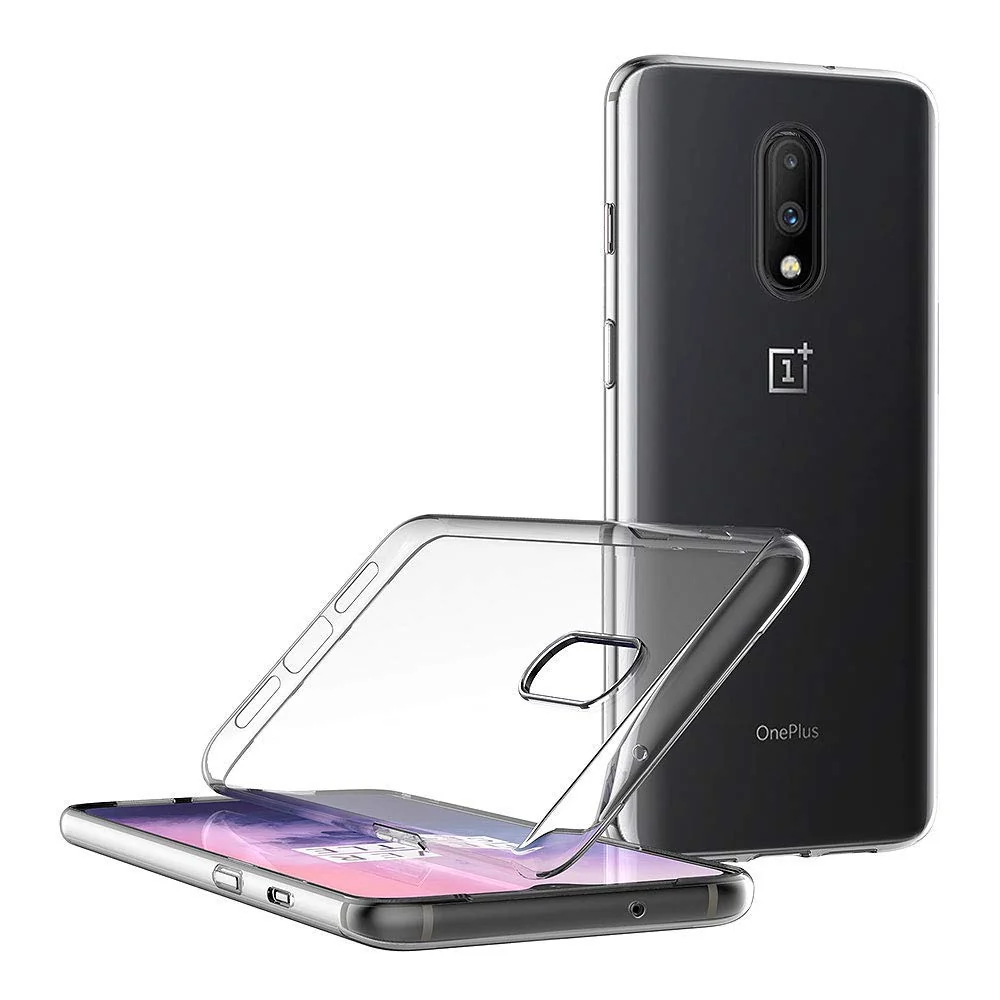 DL3 Mobilak Case Compatible with OnePlus 7 / OnePlus 6T Case Crystal Soft TPU Gel Case Flexible Silicone Anti-Scratch Camera Protection TPU Cover - Clear