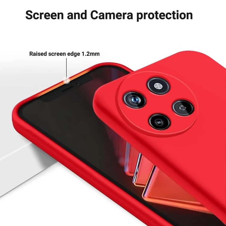 DL3 Mobilak Liquid Silicone Protective Case for realme 11 4G with Microfiber Lining and Shockproof Design - Red
