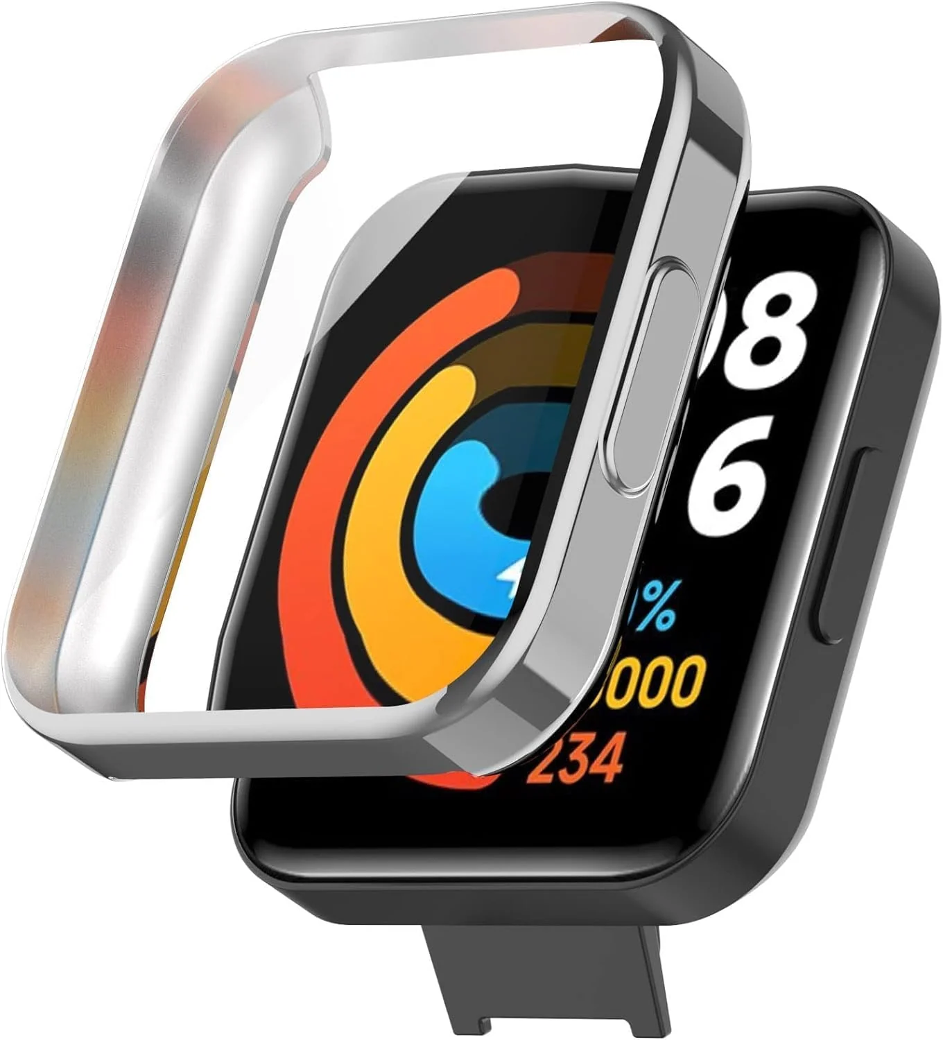 DL3 Mobilak Case Compatible with Xiaomi Mi Watch Lite Case All-Around Screen Protector Watch Soft TPU Shockproof Cover Slim Guard Thin Bumper Shell Protector