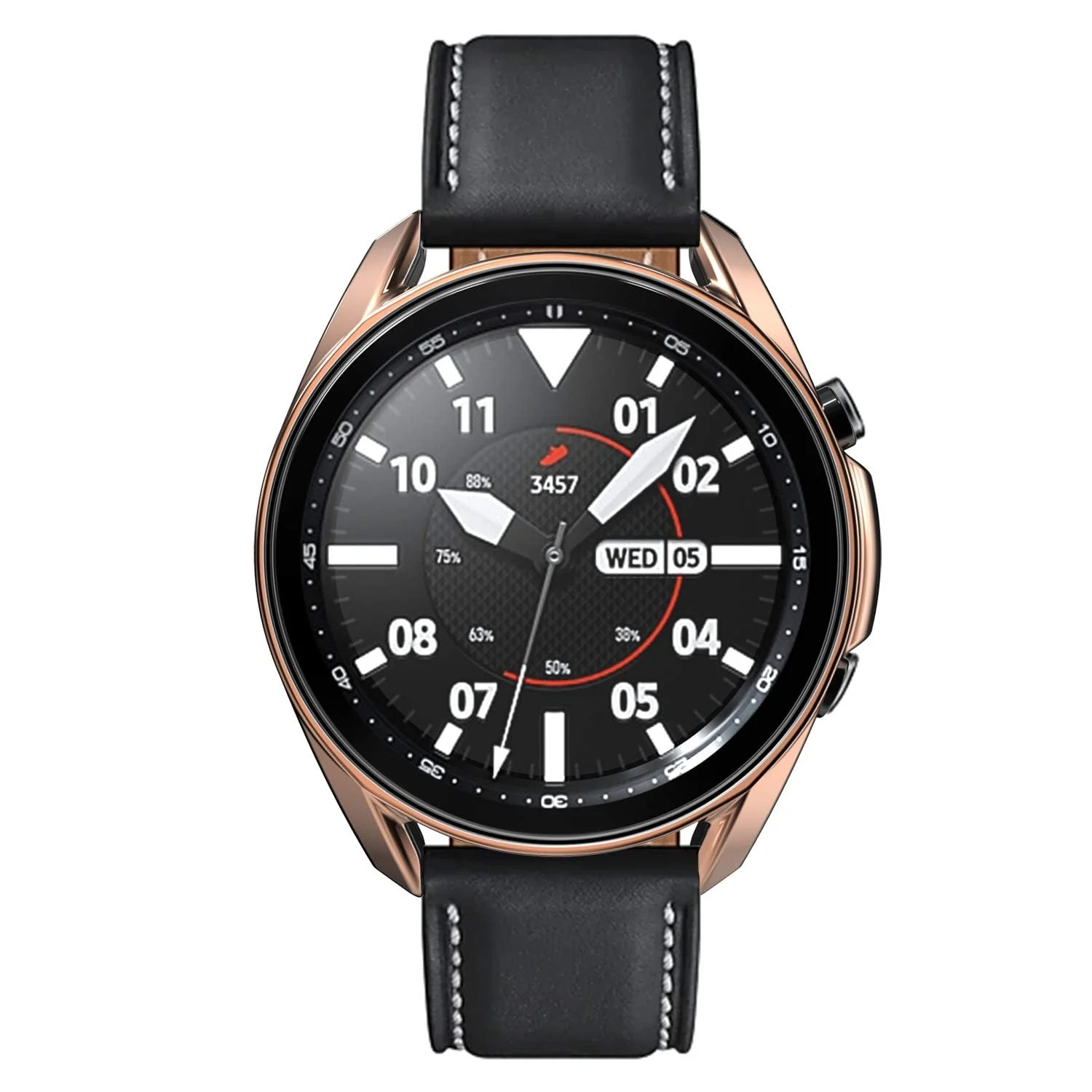 DL3 MOBILAK Full-Coverage Watch Case with Tempered Glass for Samsung Galaxy Watch 3 45MM - Rose Gold