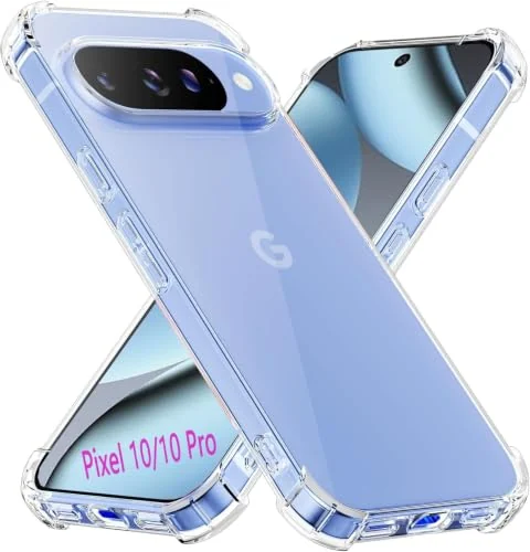 DL3 Mobilak Case Compatible with Google Pixel 10/Pixel 10 Pro, Cover SiliconeTransparent TPU Gorilla Anti-shock Protector Camera Shockproof Corners - Clear