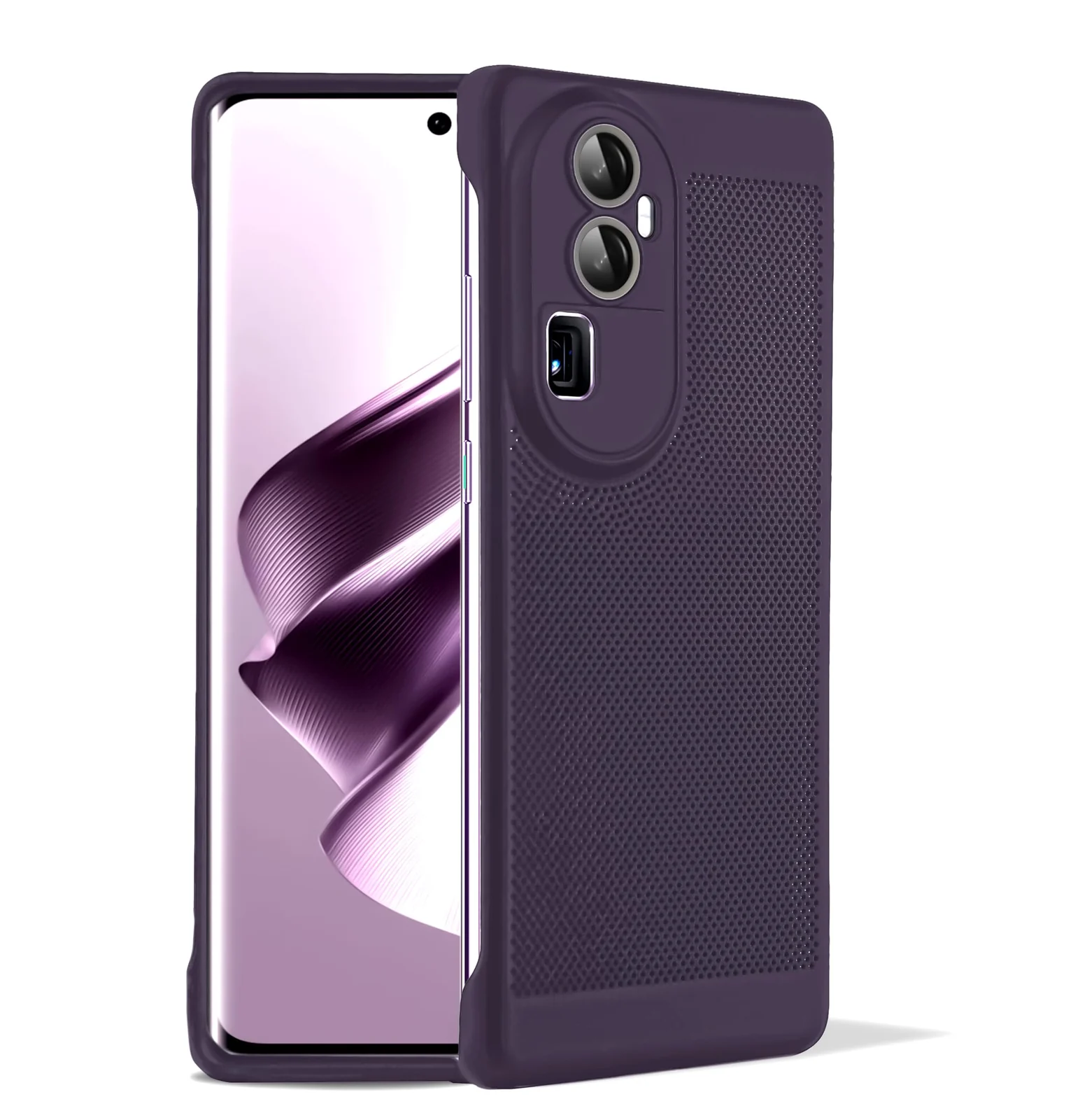 DL3 Mobilak Heat-Dissipation Hard PC Case with Built-In Camera Lens Protector for OPPO Reno 10 Pro Plus - Purple