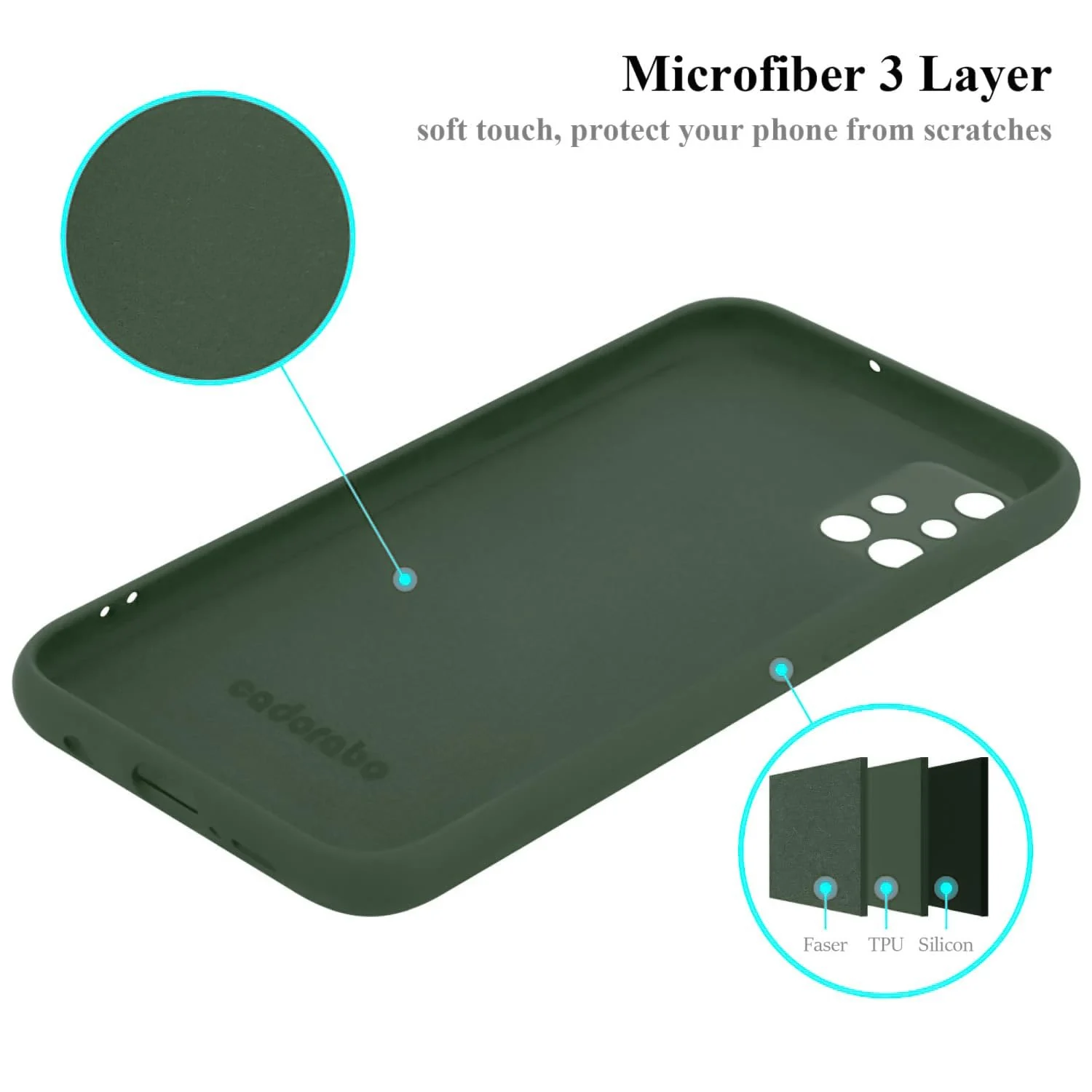 DL3 Mobilak Silicone Protective Case for Samsung Galaxy A71, Shock-absorbing protection, Scratch-resistant surface, Soft microfiber lining - Green