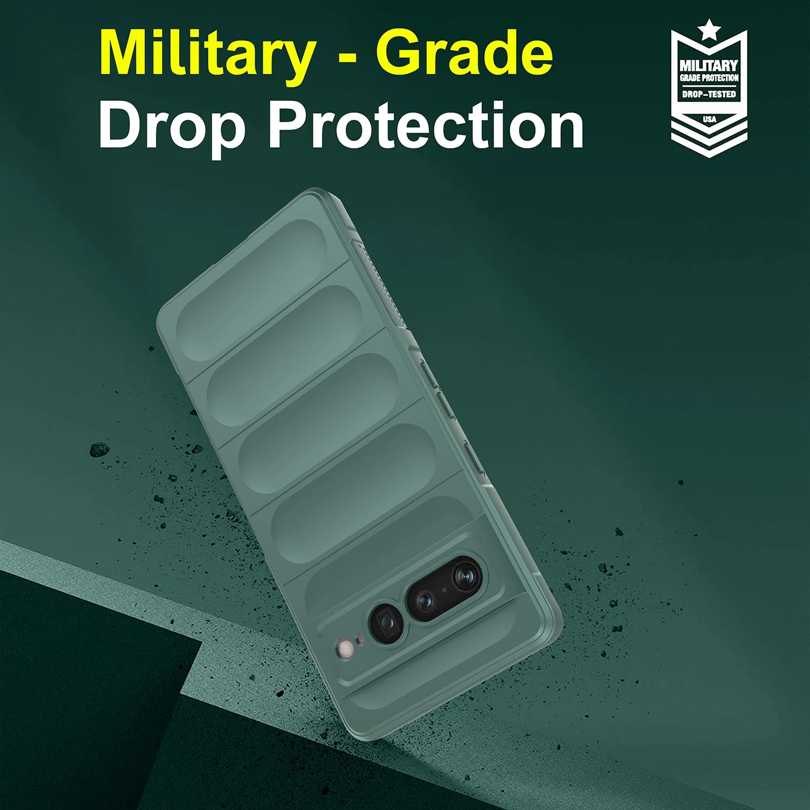 DL3 Mobilak Soft Silicone Protective Case for Google Pixel 7 Pro with Camera Protection and Shockproof Design - Green