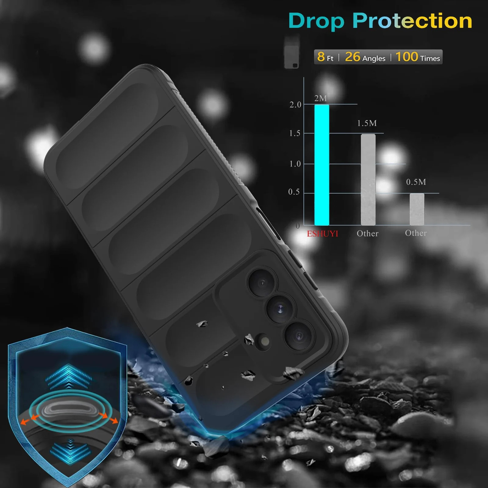 DL3 Mobilak Soft Silicone Protective Case for Samsung Galaxy A26 with Camera Protection and Shockproof Design - Black