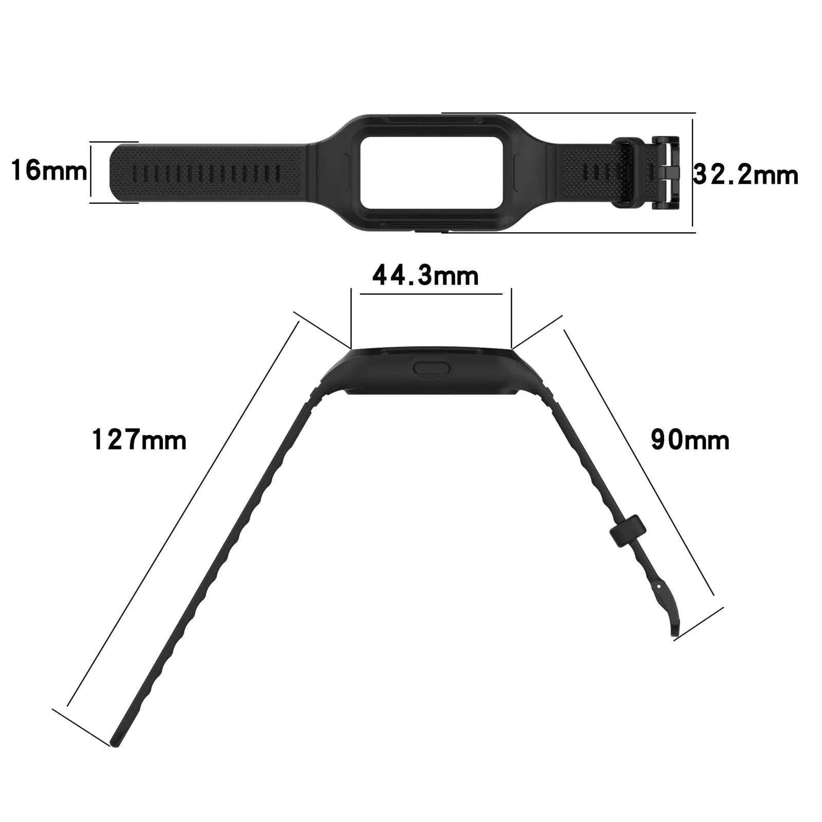 DL3 Mobilak Strap Compatible with Huawei Band 10/9/8/7/6/6 Pro, Adjustable Replacement Strap - Silicone Replacement Wrist Strap With Built-in Case Cover For Honor Band 6/7 - Black - Beige