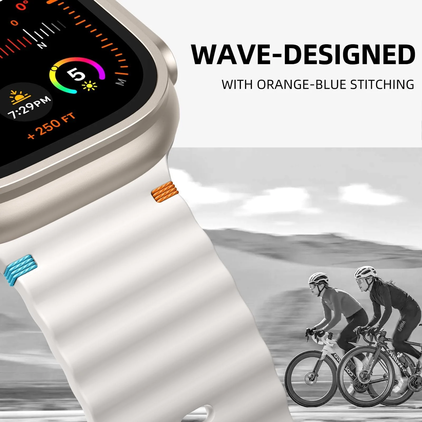 DL3 Mobilak Sport Strap for Apple Watch 49mm (Ultra 3/2/1) 46mm 45mm 44mm 42mm for Women Men, Soft Silicone Replacement Strap for iWatch Series 11/10/9/8/7/6/5/4/3/2/1/SE 3 2 1 - Starlight