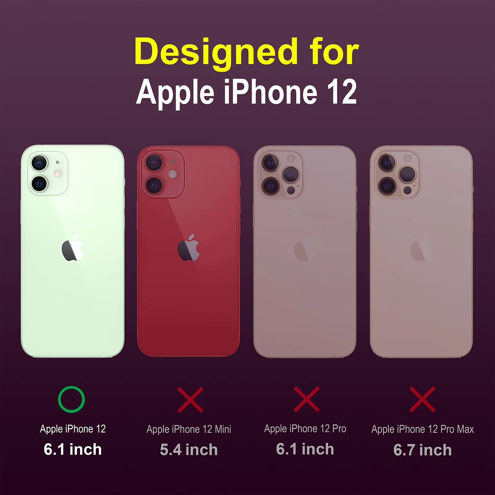 DL3 Mobilak Flexible Silicone and TPU Protective Case with Camera Protection for Apple iPhone 12 - Purple