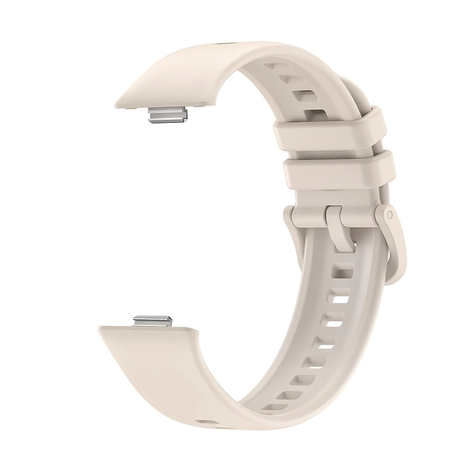 DL3 Mobilak Silicone Bracelet for Huawei Watch Fit 3/Watch Fit 4 Pro/Fit 4 Strap, Soft Silicone Sport Replacement Strap for Women/Men, Adjustable Waterproof Sports Band - Beige