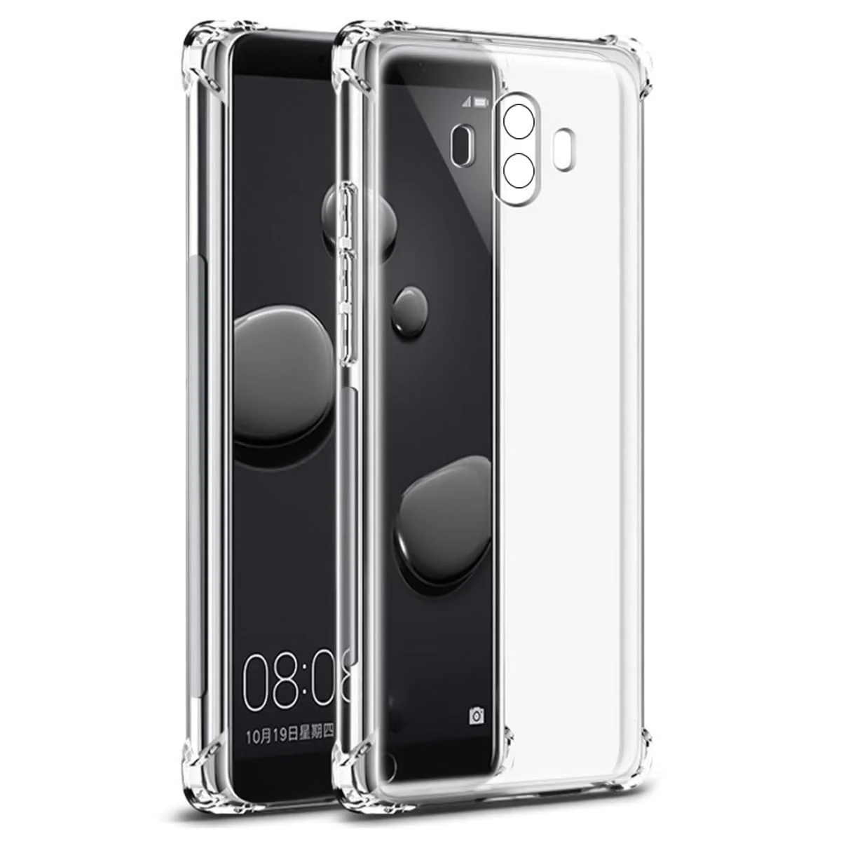 Dl3 Mobilak Case Compatible with Huawei Y9 (2019), Cover Silicone Transparent TPU Gorilla Anti-shock Protector Camera Shockproof Corners - Clear