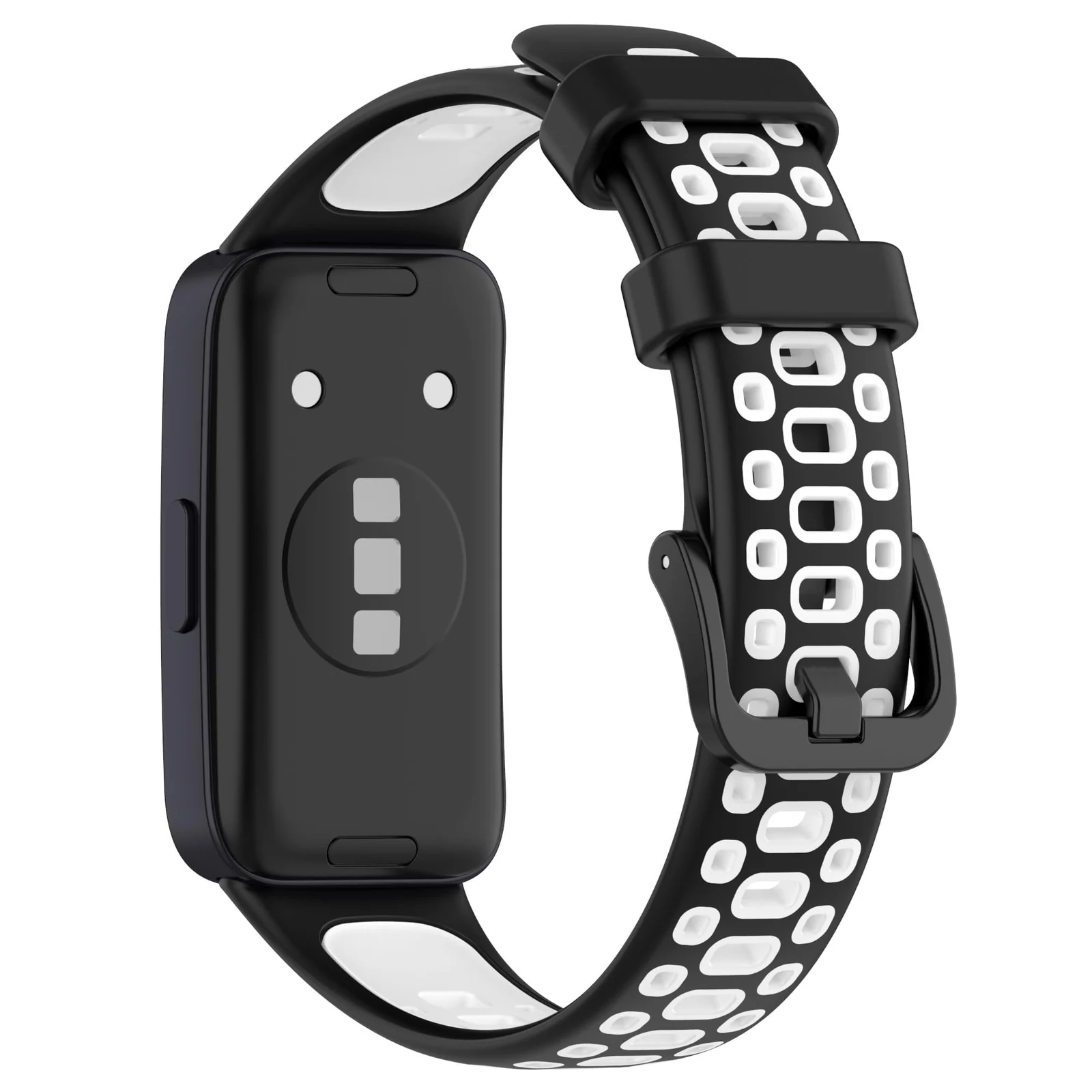 DL3 Mobilak Strap for HUAWEI Band 9 / HUAWEI Band 8 Replacement Band, Silicone Belt, Soft, Waterproof, Sweatproof, Easy to Put on and Take Off, HUAWEI Band 8/Band 9 Replacement Strap, Sport Band - Black & White