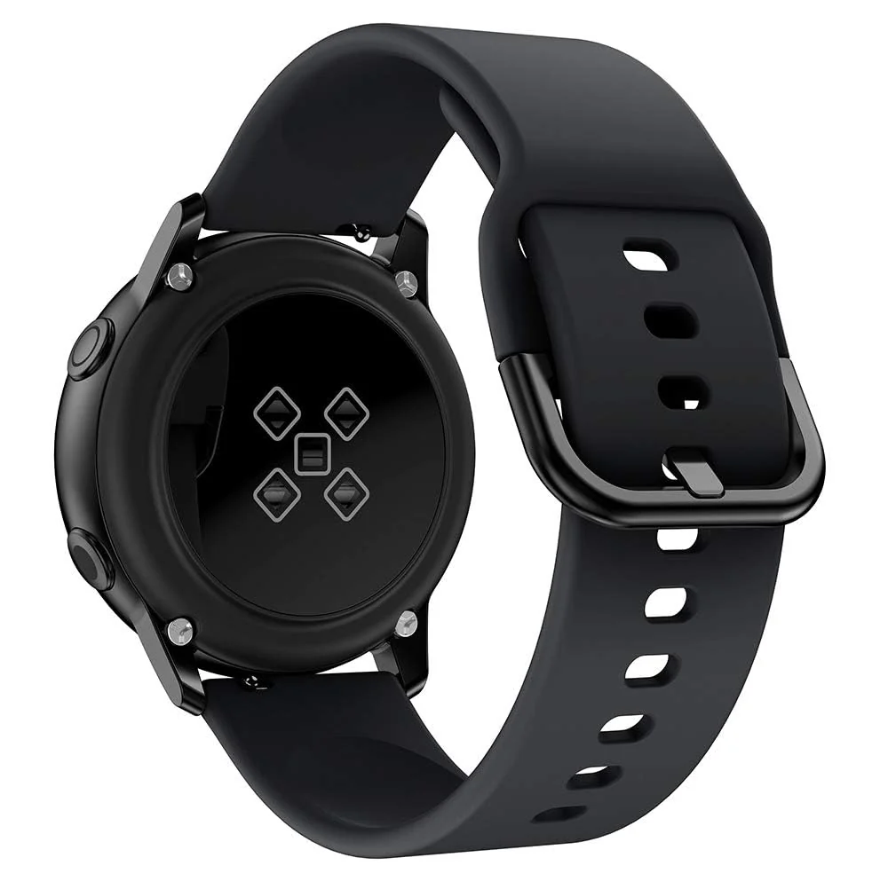 DL3 MOBILAK Silicone Buckle Bands 22MM Strap Compatible with Samsung galaxy watch3 45mm/galaxy 46mm/Gear S3/Huawei watch GT3 46MM/GT2E/GT2 Pro/GT GT2 46MM/Honor Magic Watch2 46mm/Compatible - Black