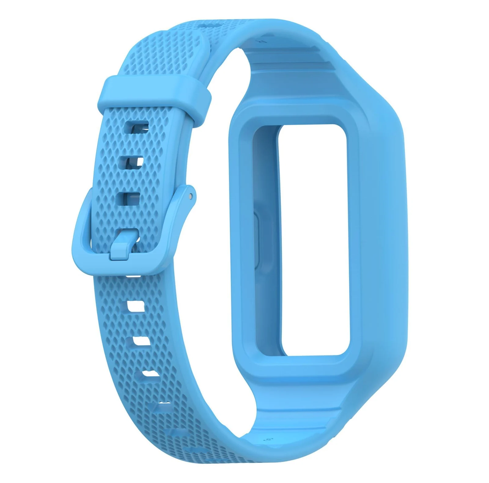 DL3 Mobilak Strap Compatible with Huawei Band 10/9/8/7/6/6 Pro, Adjustable Replacement Strap - Silicone Replacement Wrist Strap With Built-in Case Cover For Honor Band 6/7 - Black - Sky Blue