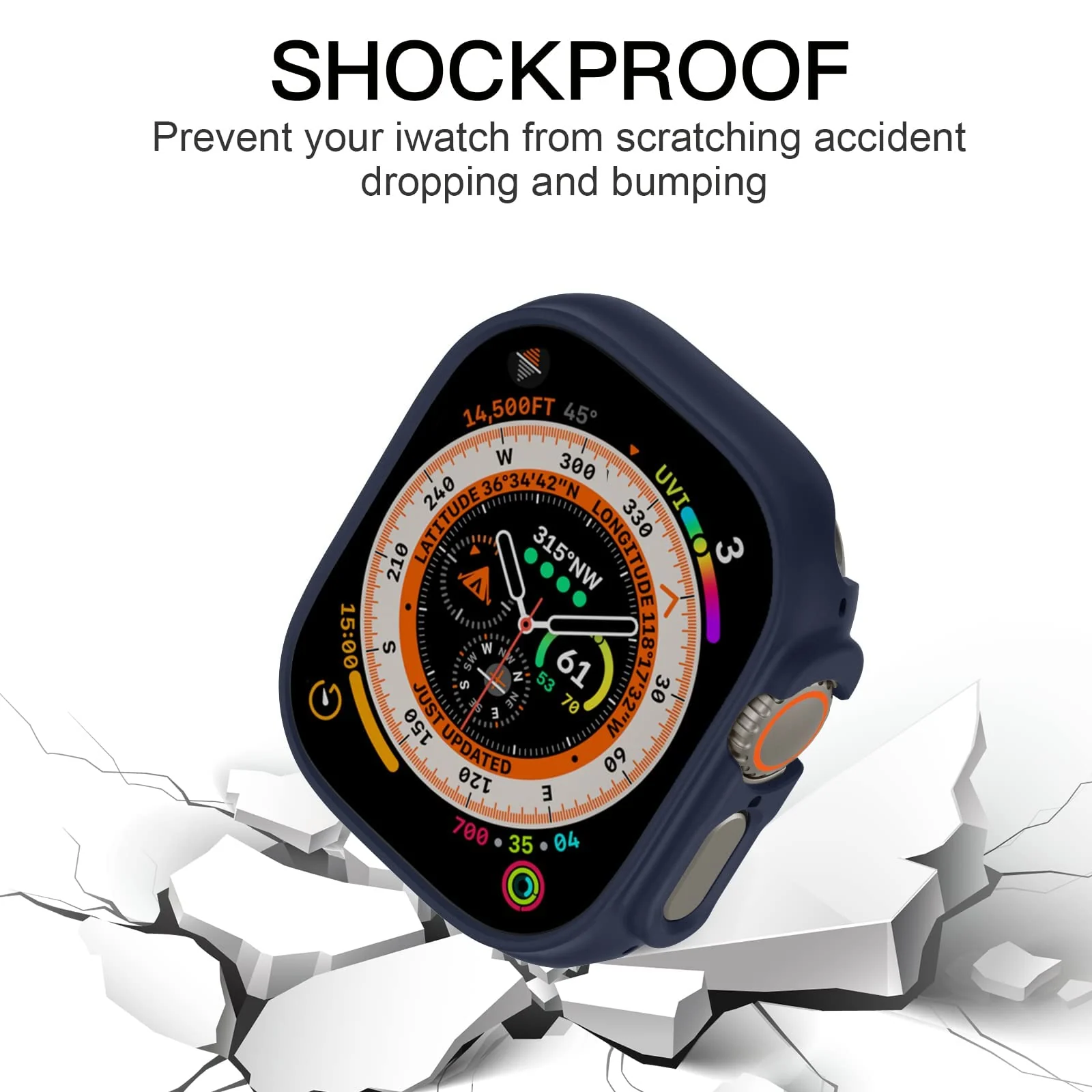 DL3 Mobilak Compatible For Apple Watch Ultra Case 49mm, Shockproof Ultra-Thin Hard PC Bumper Case All-Around Edge Protective Cover Frame[NO Screen Protector] for iWatch Accessories - Blue