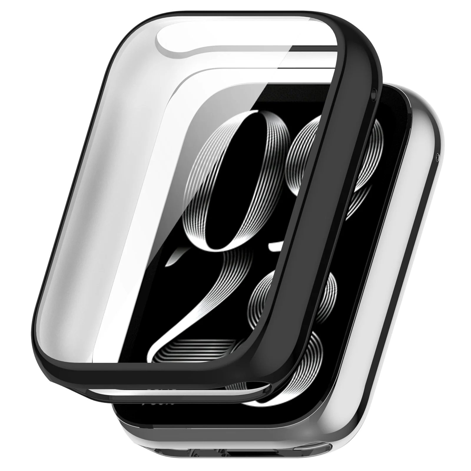 DL3 Mobilak Protective Case compatible with Xiaomi Smart Band 8 Pro/Mi Band 8 Pro, All-around Flexible TPU Case with Built-in Screen Protector, Soft Frame & Shockproof Cover - Black