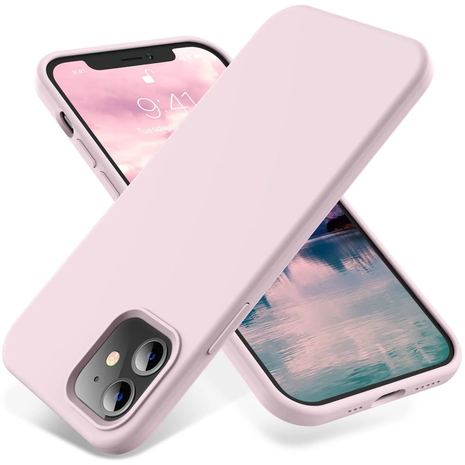 DL3 Mobilak Liquid Silicone Protective Case with Soft Microfiber Lining for iPhone 11 (6.1 Inch) - Ice Pink