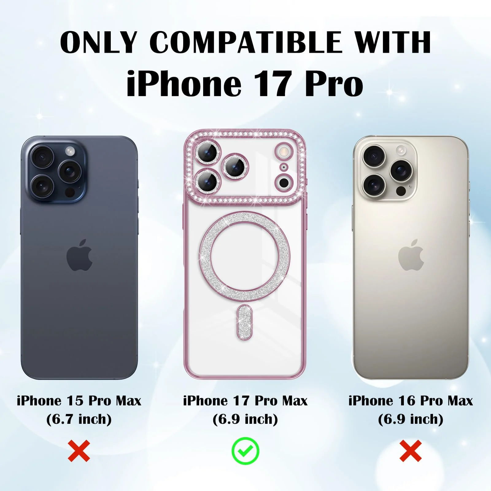 DL3 Mobilak MagSafe-Compatible Magnetic Case for iPhone 17 Pro with Camera Protection and Magnetic Car-Mount Support - Pink