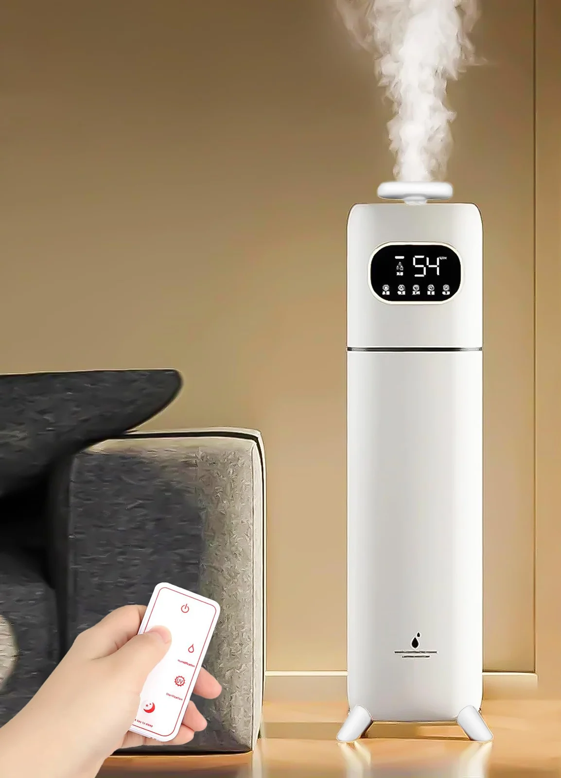 Mobigon Humidifiers for Bedroom Large Room - 8L Air Humidifier Large Room with Essential Oil Diffuser, Top Fill Cool Mist Humidifier for Home Bedroom Baby Nursery Whole House Office Plant - White