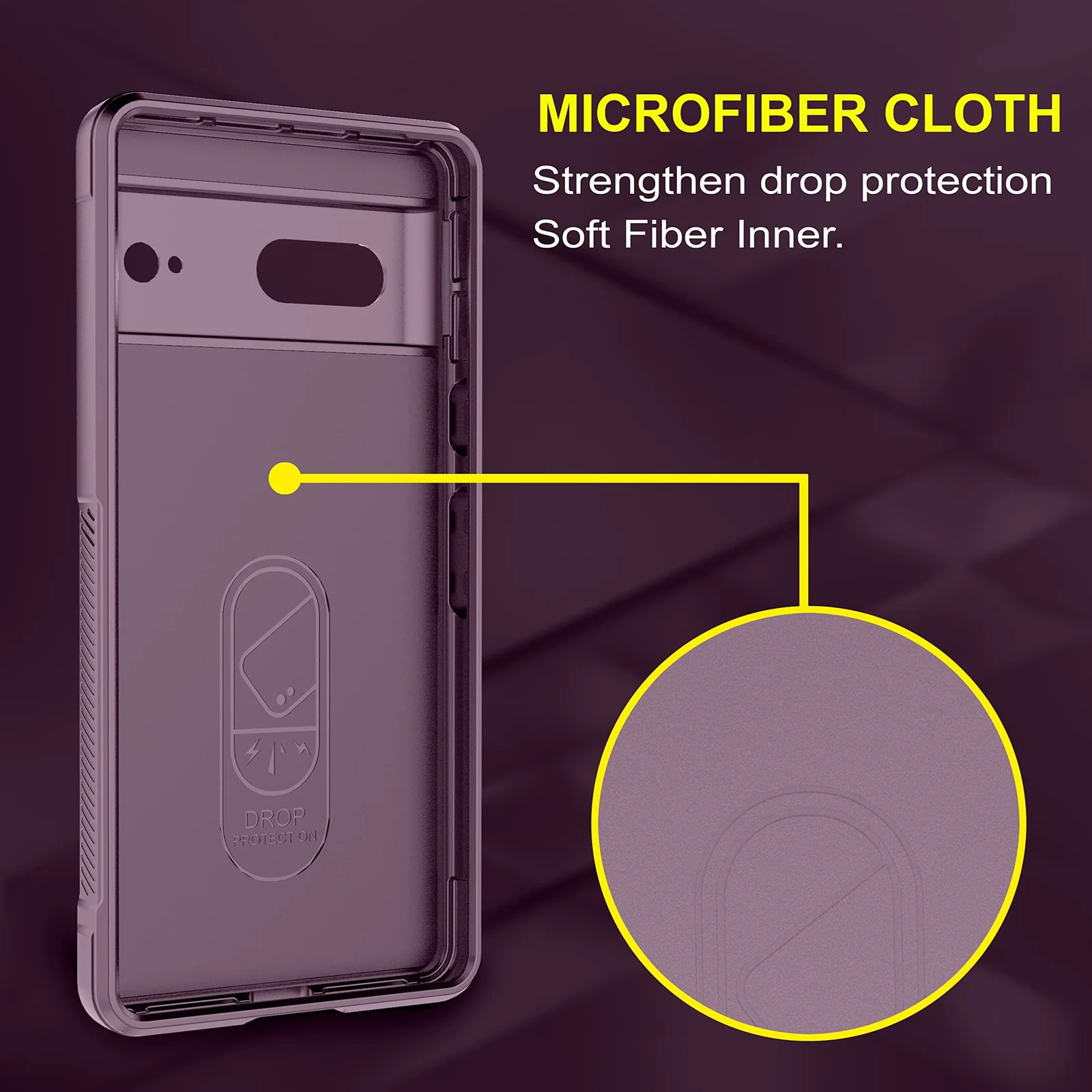 DL3 Mobilak Flexible Silicone and TPU Protective Case with Camera Protection for Google Pixel 7 - Purple