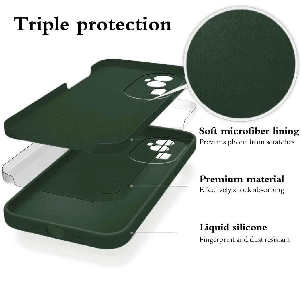 DL3 Mobilak Liquid Silicone Protective Case with Soft Microfiber Lining with Full Camera Protection for OPPO Reno 10 Pro+ Plus 5G - Green