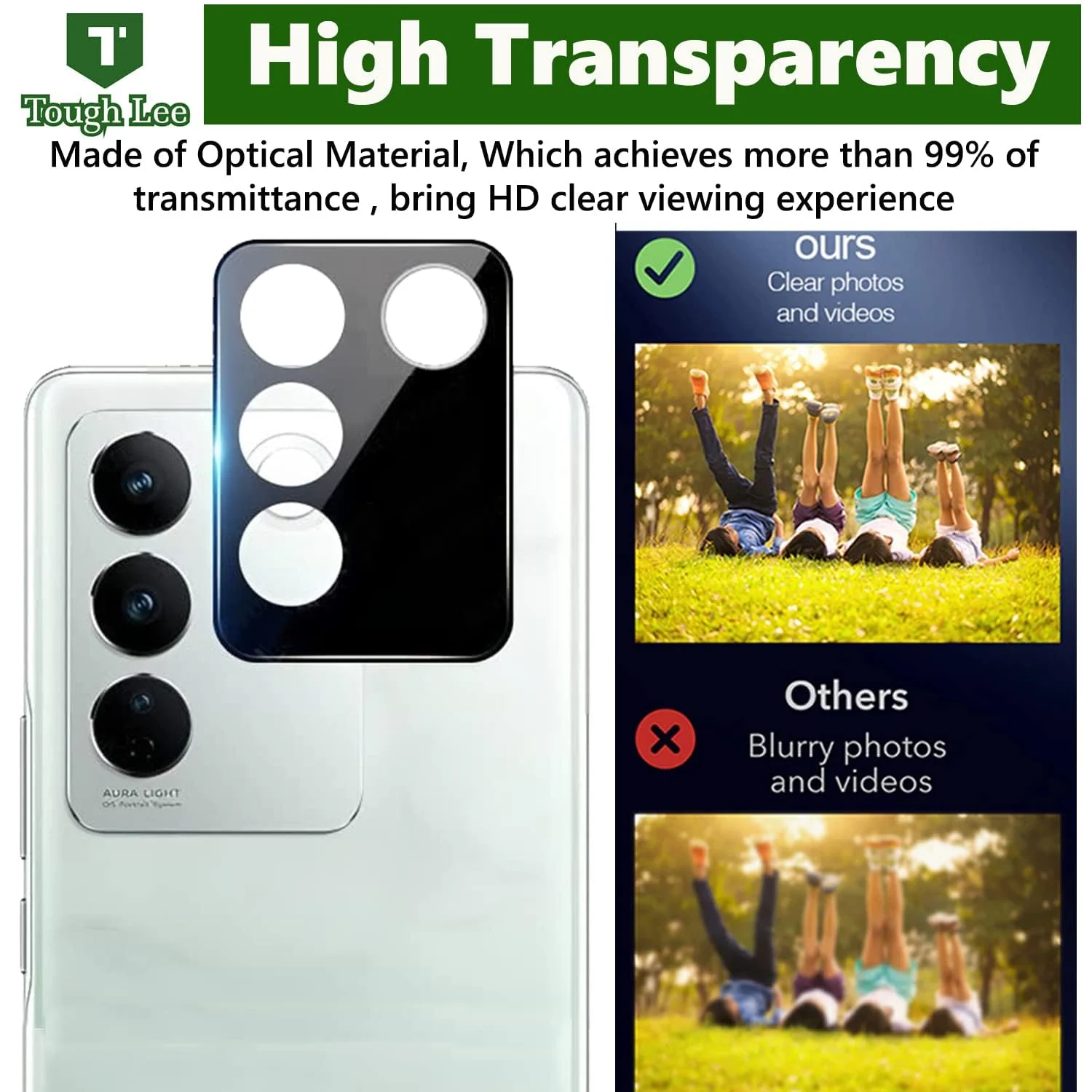 DL3 Mobilak vivo V27 5G/vivo V27 Pro 5G/S16 Pro 5G/S16 5G Camera Protector Tempered Glass Screen Protector HD [Full Coverage][Anti-Scratch] Drop Protection Ultra Clear/Thin Lens Protector Case - Black