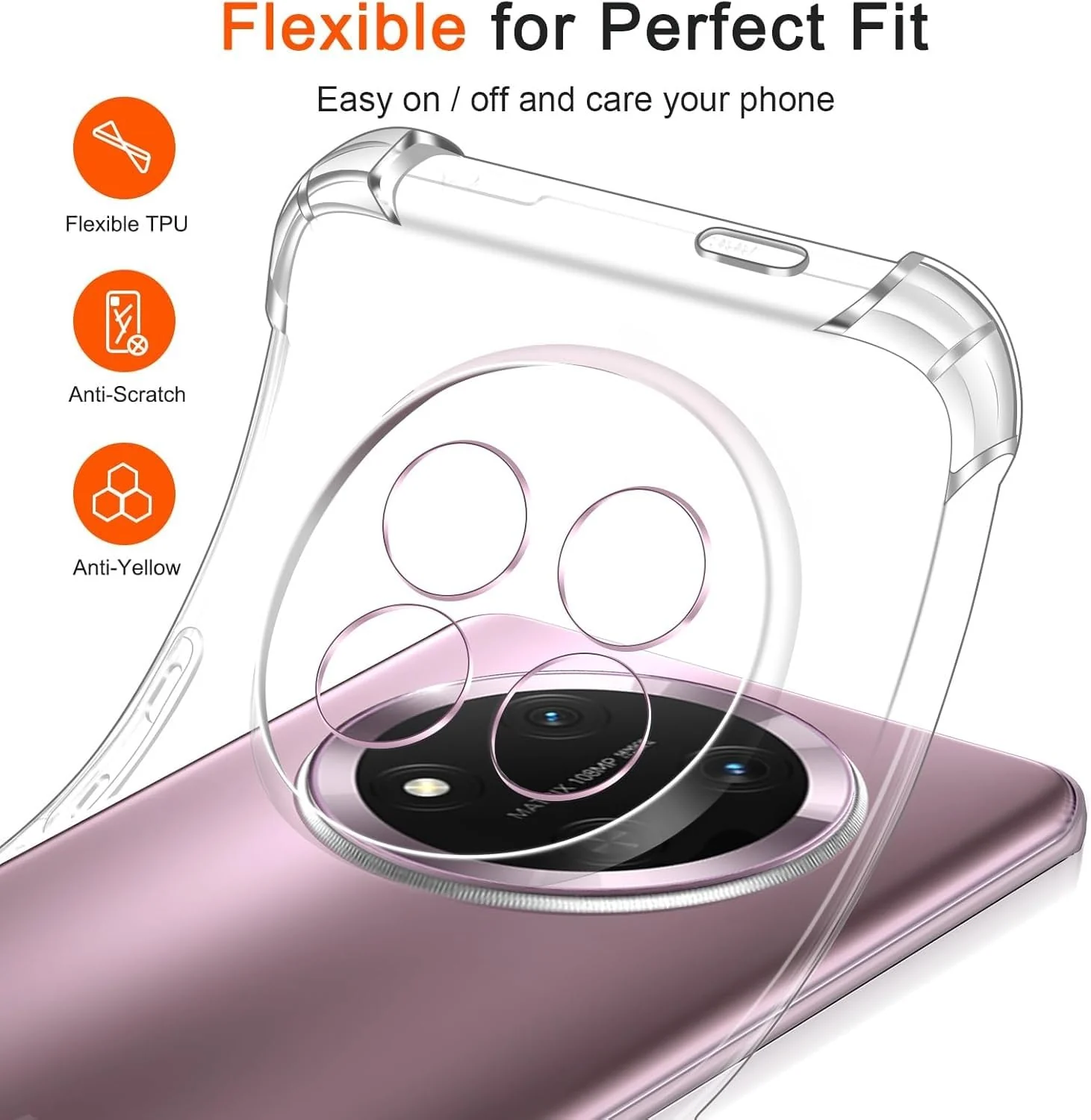 DL3 Mobilak Clear TPU Protective Case for Honor X9C with Camera Protection and Shockproof Design - Clear