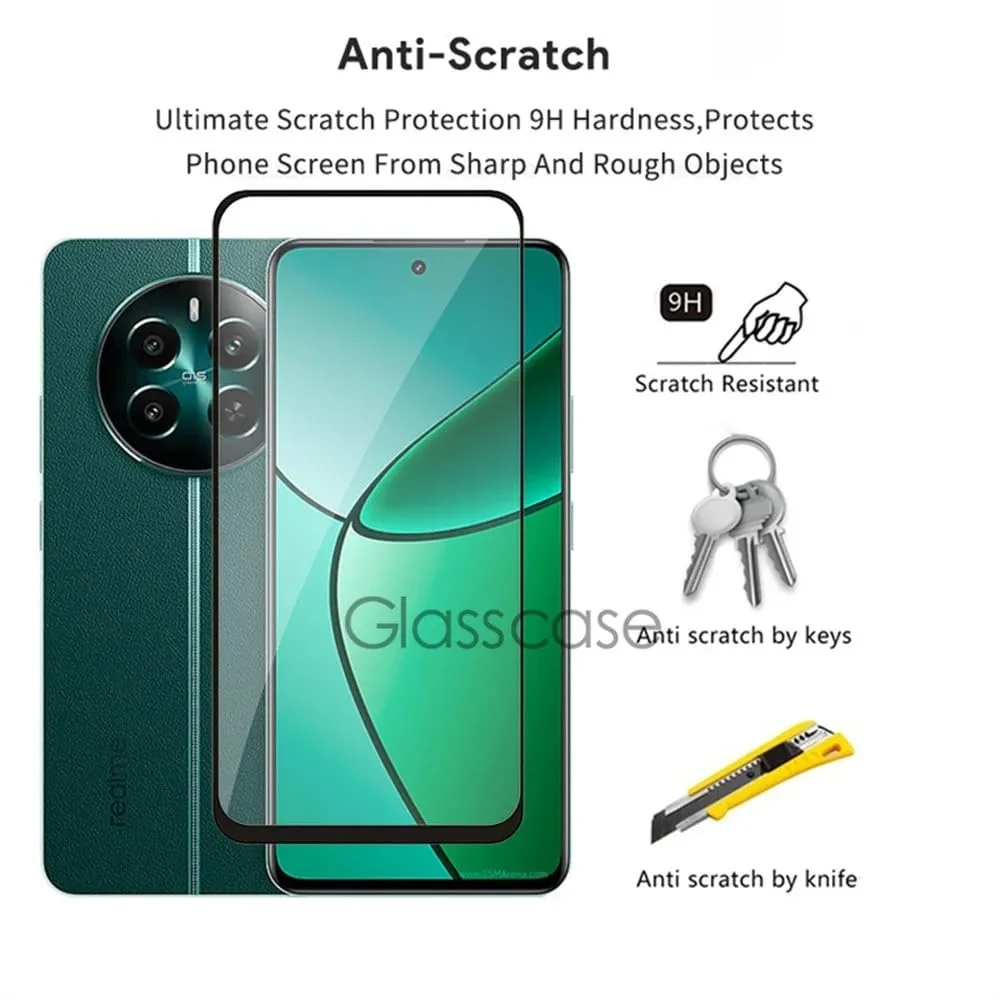 DL3 Mobilak 5D Full Glass Screen Protector For realme 13 4G/realme 12 4G/realme 12+ Plus 5G. Black Frame - Clear