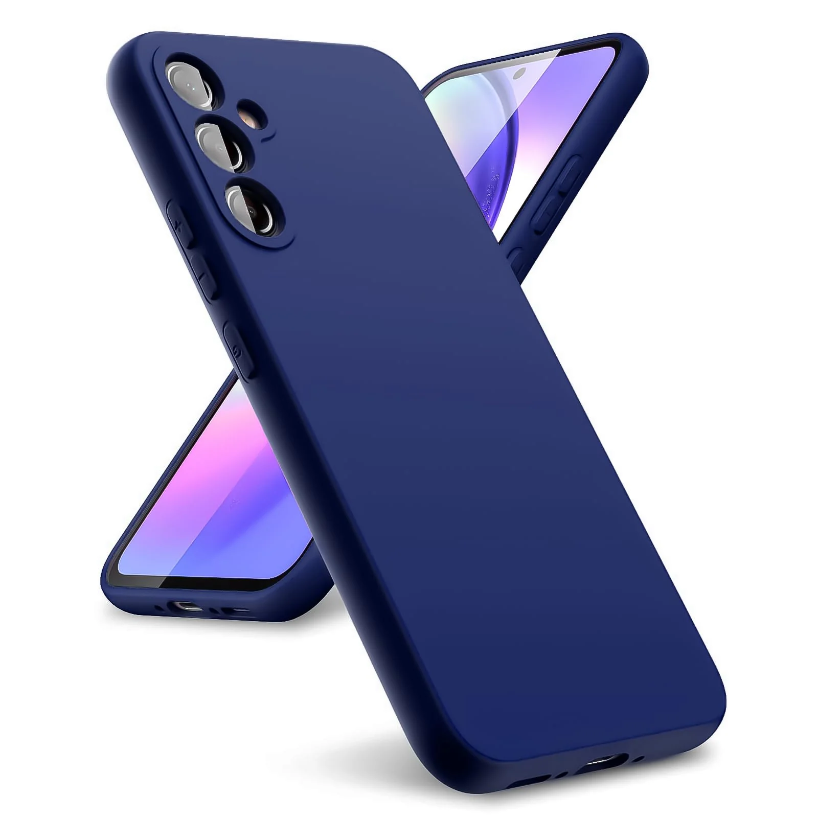 DL3 Mobilak Silicone Protective Case for Samsung Galaxy A54 5G, Shock-absorbing protection, Scratch-resistant surface, Soft microfiber lining - Blue 1