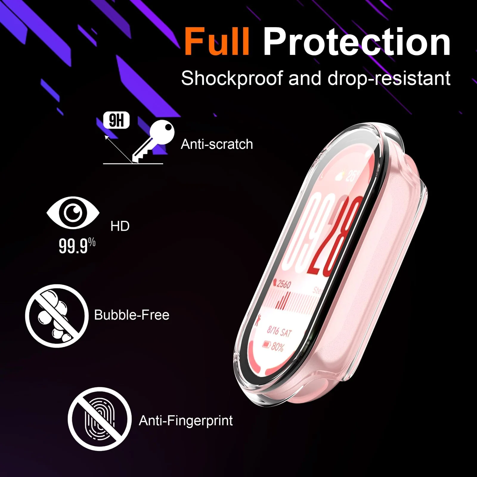 DL3 Mobilak PC Protective Case for Xiaomi Smart Band 10 with Shockproof Design - Clear