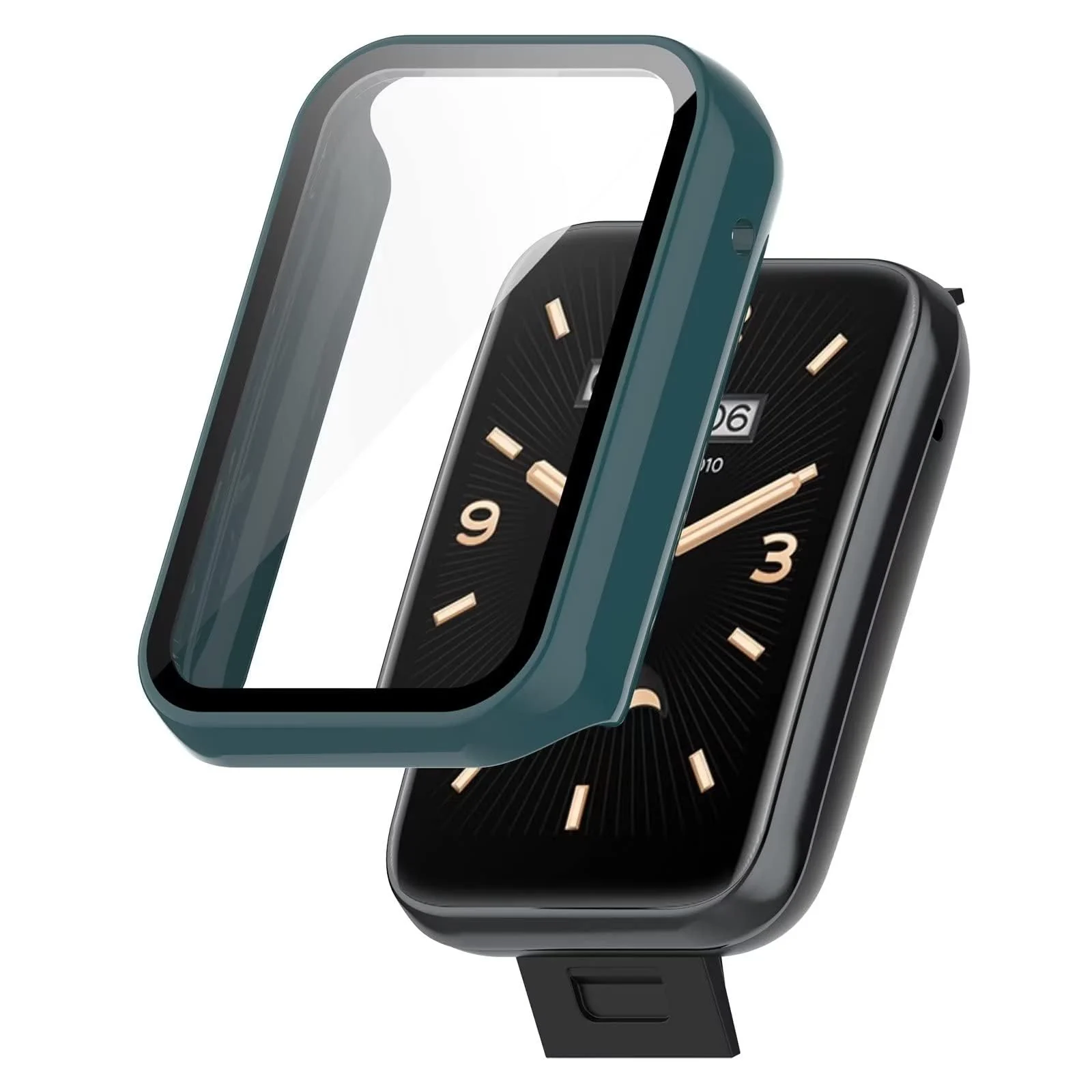DL3 Mobilak Case for Xiaomi Mi Band 7 Pro, Bumper Full Coverage Hard Overall Protective Cover, Built-in Tempered Glass Screen Protector Film High Sensitivity For Xiaomi Smart Band 7 Pro