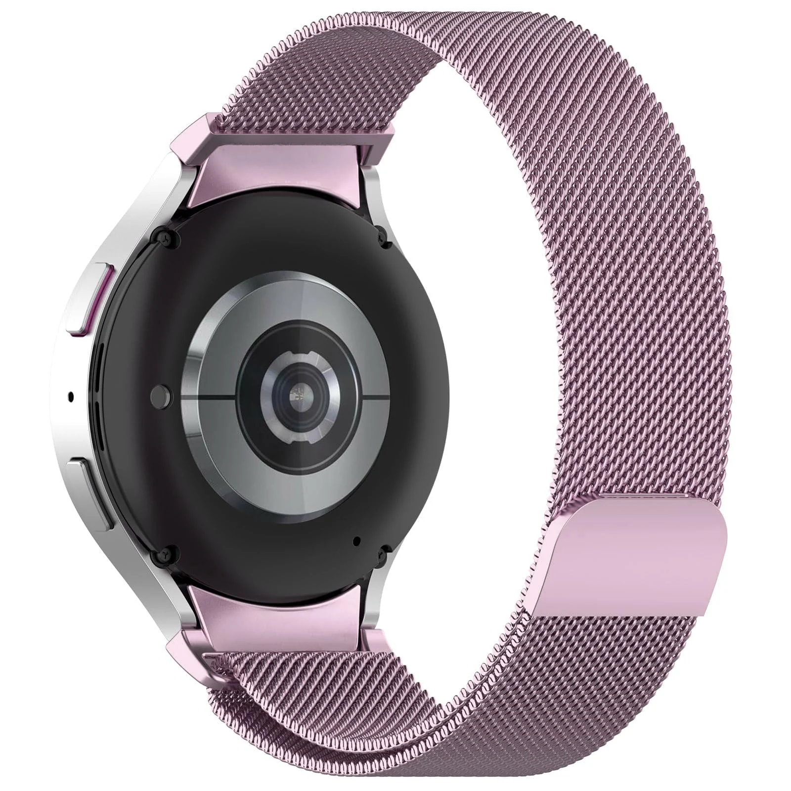DL3 MOBILAK Milanese Magnetic Stainless-Steel Watch Strap for Samsung Galaxy Watch 4 and 4 Classic and 5 and 5 Pro and 6 and 6 Classic - A-Pink
