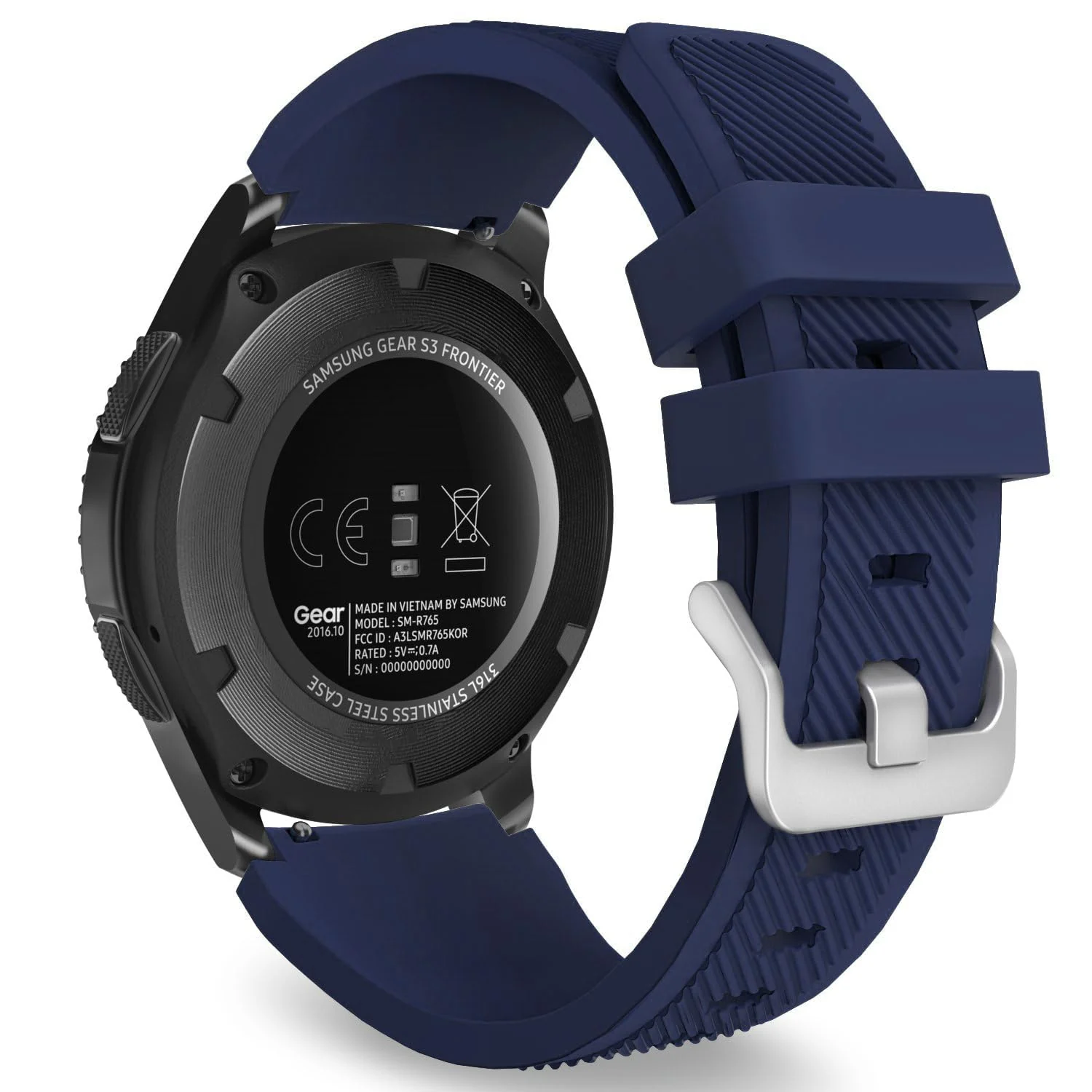 DL3 Mobilak Sport Silicone Band 20MM Strap For Samsung Gear Sport/Watch 6/5/4/5 Pro 45mm/S2 classic/active 2 40mm 44mm/Amazfit GTS/2/2e/GTS3/3 Pro/2 Mini/3 Mini/Bip 3/Bip 3 Pro - Navy Blue