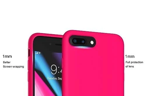 DL3 Mobilak Liquid Silicone Protective Case for iPhone 6 Plus / 6S Plus with Camera Protection and Microfiber Lining - Hot Pink