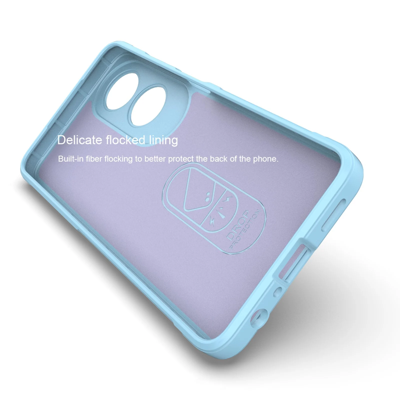 DL3 Mobilak Soft Silicone Protective Case for OPPO A60 4G with Camera Protection and Shockproof Design - Baby Blue