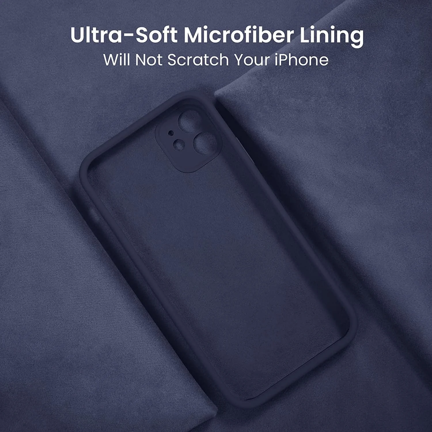 DL3 Mobilak Liquid Silicone Protective Case for iPhone 11 (6.1 Inch) with Camera Protection and Microfiber Lining - Dark Blue