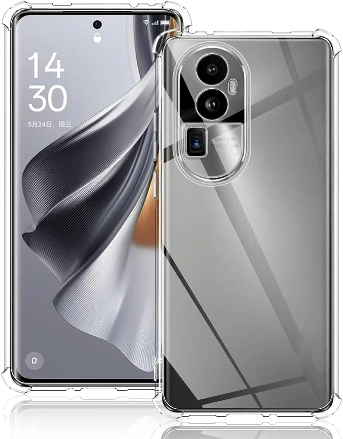 DL3 Mobilak Clear TPU Protective Case for OPPO Reno 10 Pro Plus with Camera Protection and Shockproof Design - Clear