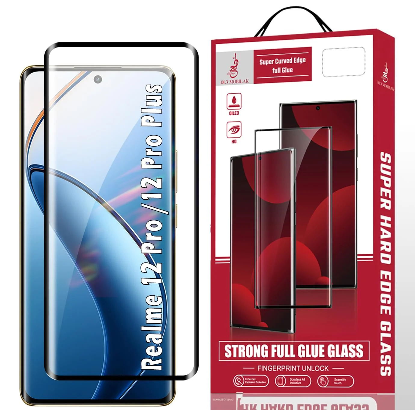 DL3 Mobilak Screen Protector for realme 12 Pro Plus/realme 12 Pro+, Tempered Glass Screen Saver Premium HD Protective, Scratch Resistant, NO-Bubble, 9H Hardness, Full Coverage Film - Clear