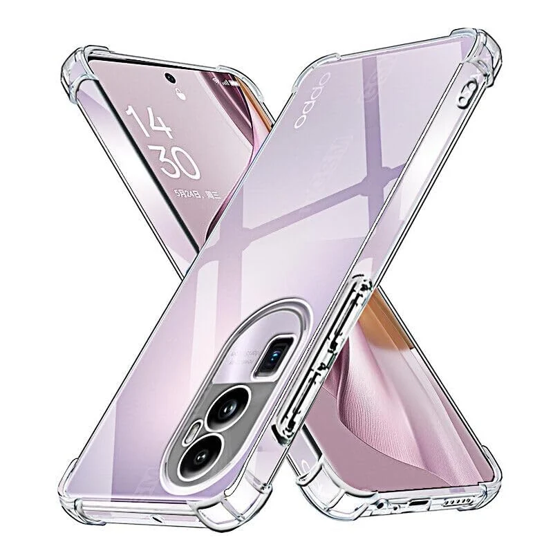 DL3 Mobilak Case Compatible with Reno 10 Pro Plus 5G, Cover Silicone TPU Gorilla Anti-shock Protector Camera Shockproof Corners - Clear