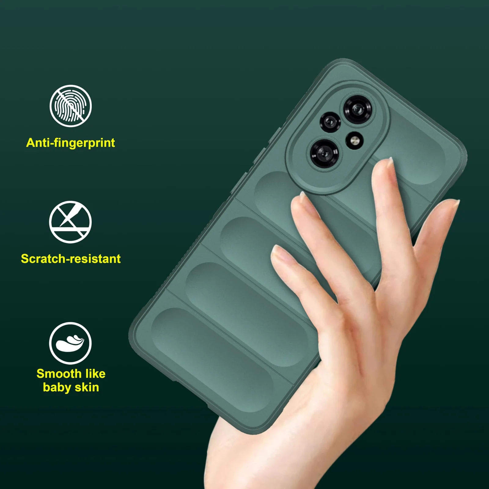 DL3 Mobilak Rugged Protective Case for Honor 200 Pro 5G, Camera protection, Shock-absorbing protection, Non-slip grip - Green