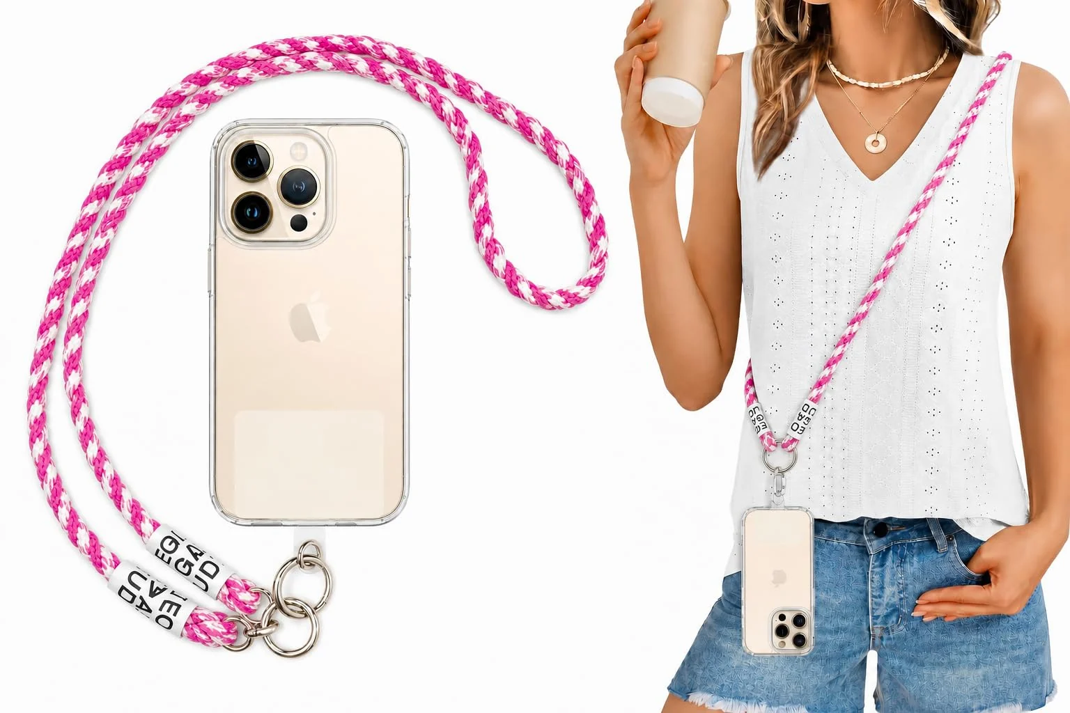 43.3 — DL3 Mobilak Protective Phone Case for Most Smartphones and Cases - Pink & White