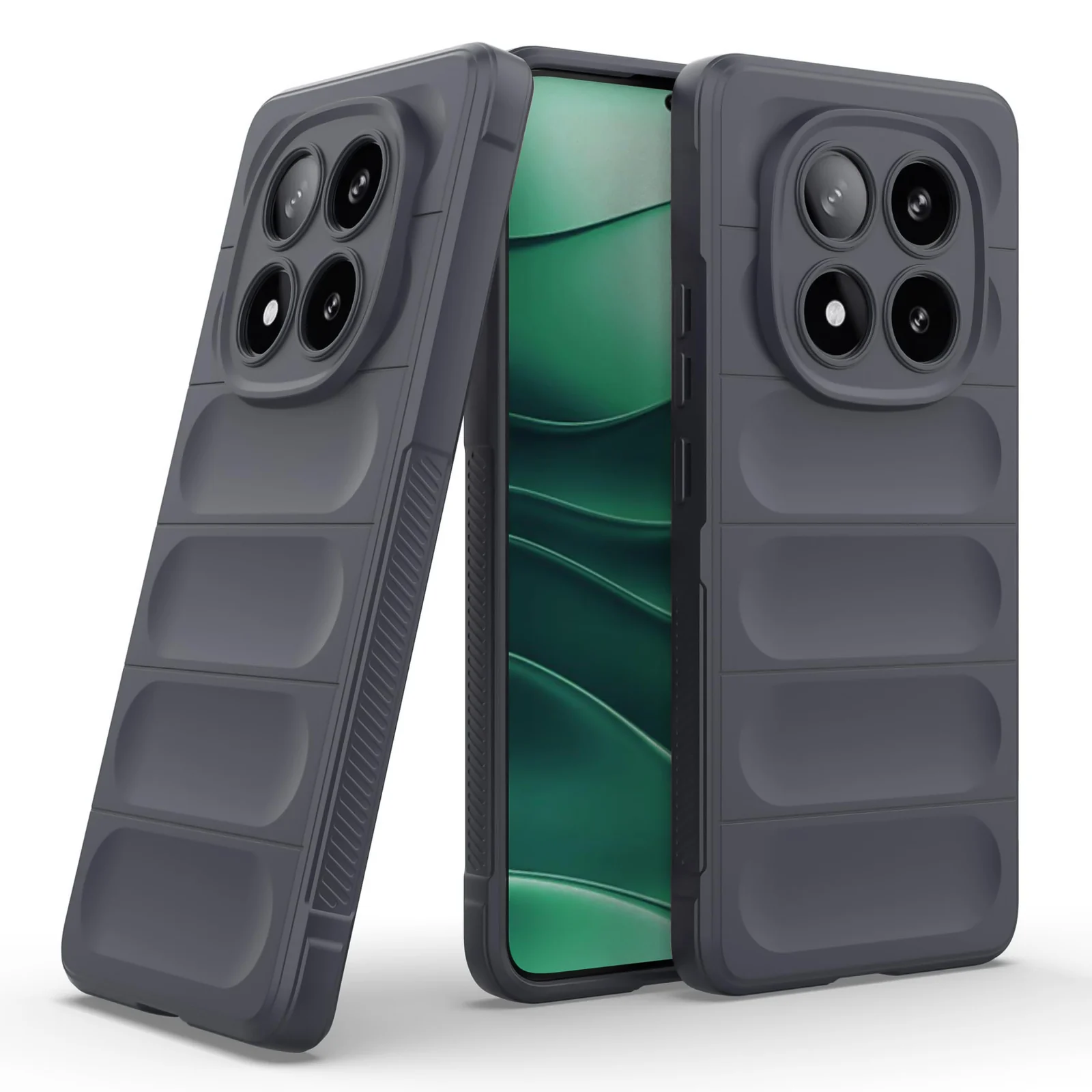 DL3 Mobilak Flexible Silicone and TPU Protective Case with Camera Protection for Xiaomi Redmi Note 14 Pro 4G - Dark Gray