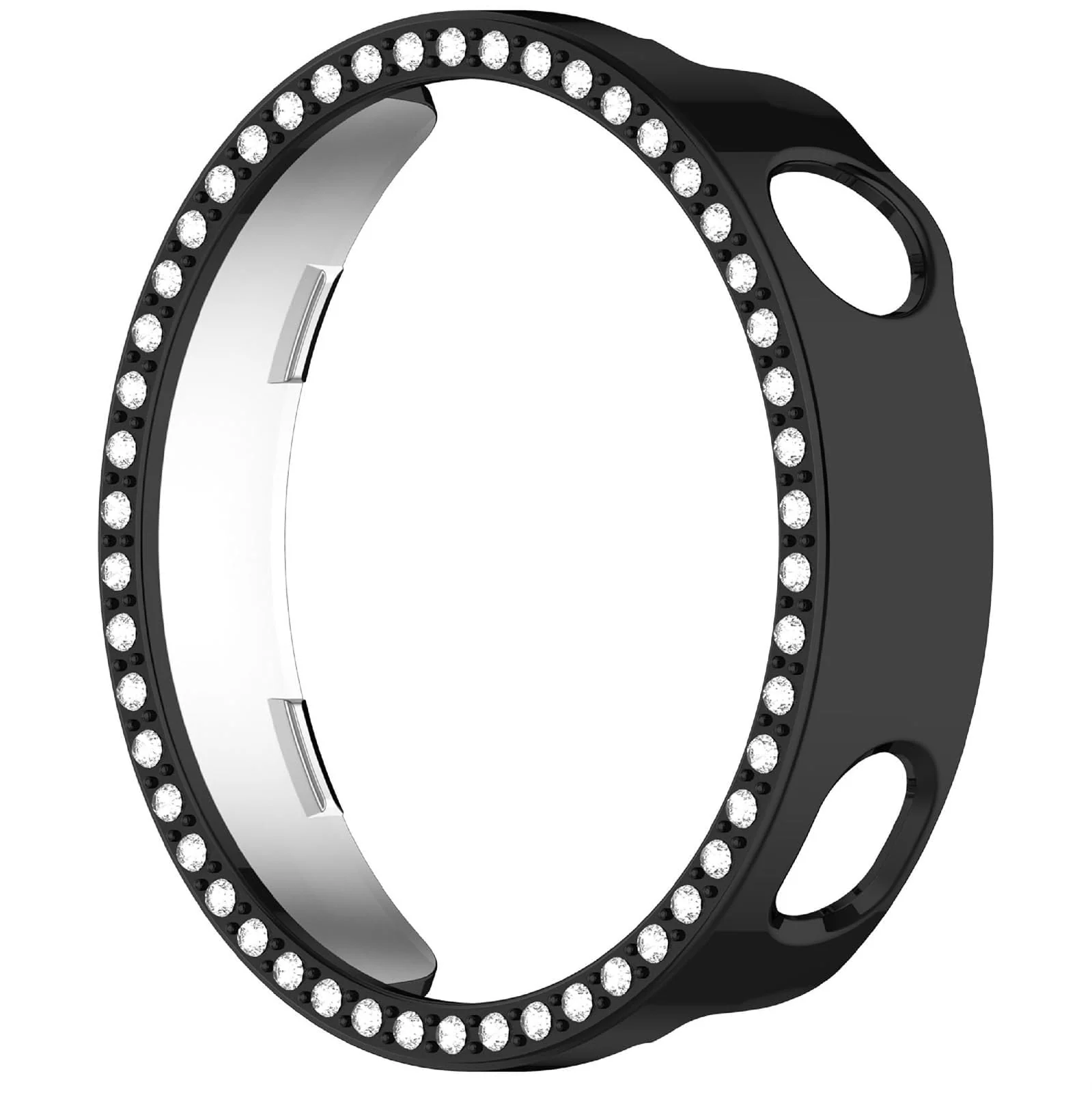 DL3 Mobilak Bling Case for Huawei Watch GT6 41MM, Slim Hard PC Frame Cover with Crystal Diamond Bumper Design (Without Screen Protector), Protective Case for Women and Girls for GT 6 41 mm - Black