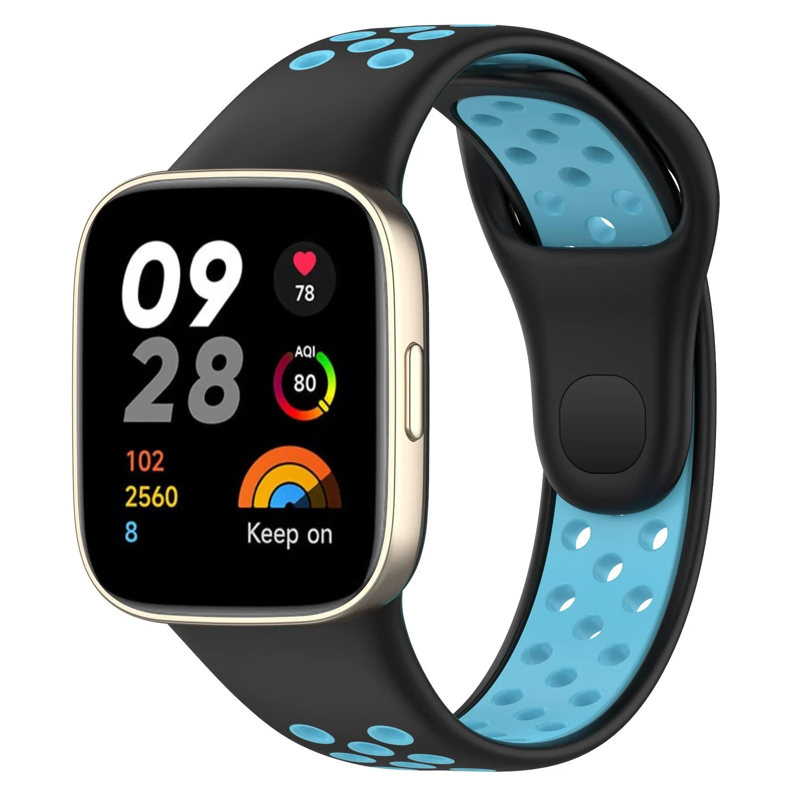 DL3 Mobilak Strap For Xiaomi Redmi Watch 3 (Not for Redmi Watch 3 Lite/Active), [Breathable] Soft Silicone Strap, Two Tone Band, Silicone Replacement Strap - Black