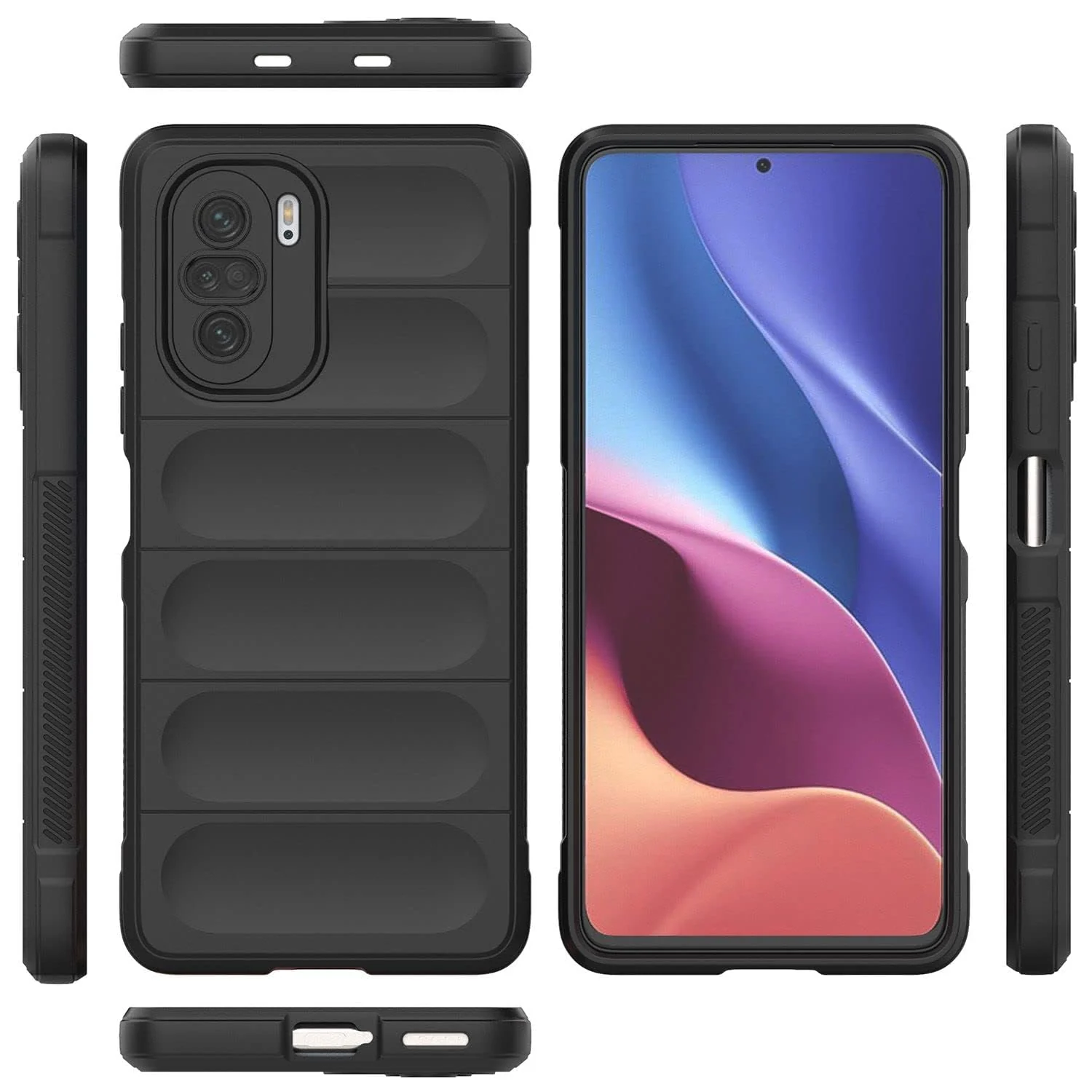 DL3 Mobilak Flexible Silicone and TPU Protective Case with Camera Protection for Xiaomi Poco F3 / RedMi K40 / K40 Pro / Mi 11i / Mi 11X - Black