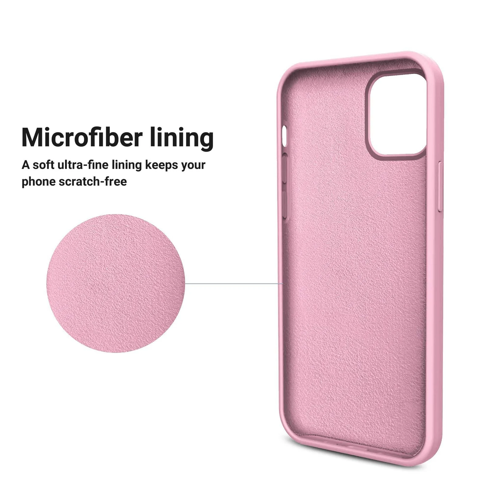 DL3 Mobilak Liquid Silicone Case for iPhone 14 Pro (6.1 Inch), Shock-absorbing protection, Scratch-resistant surface, Soft microfiber lining - Pink