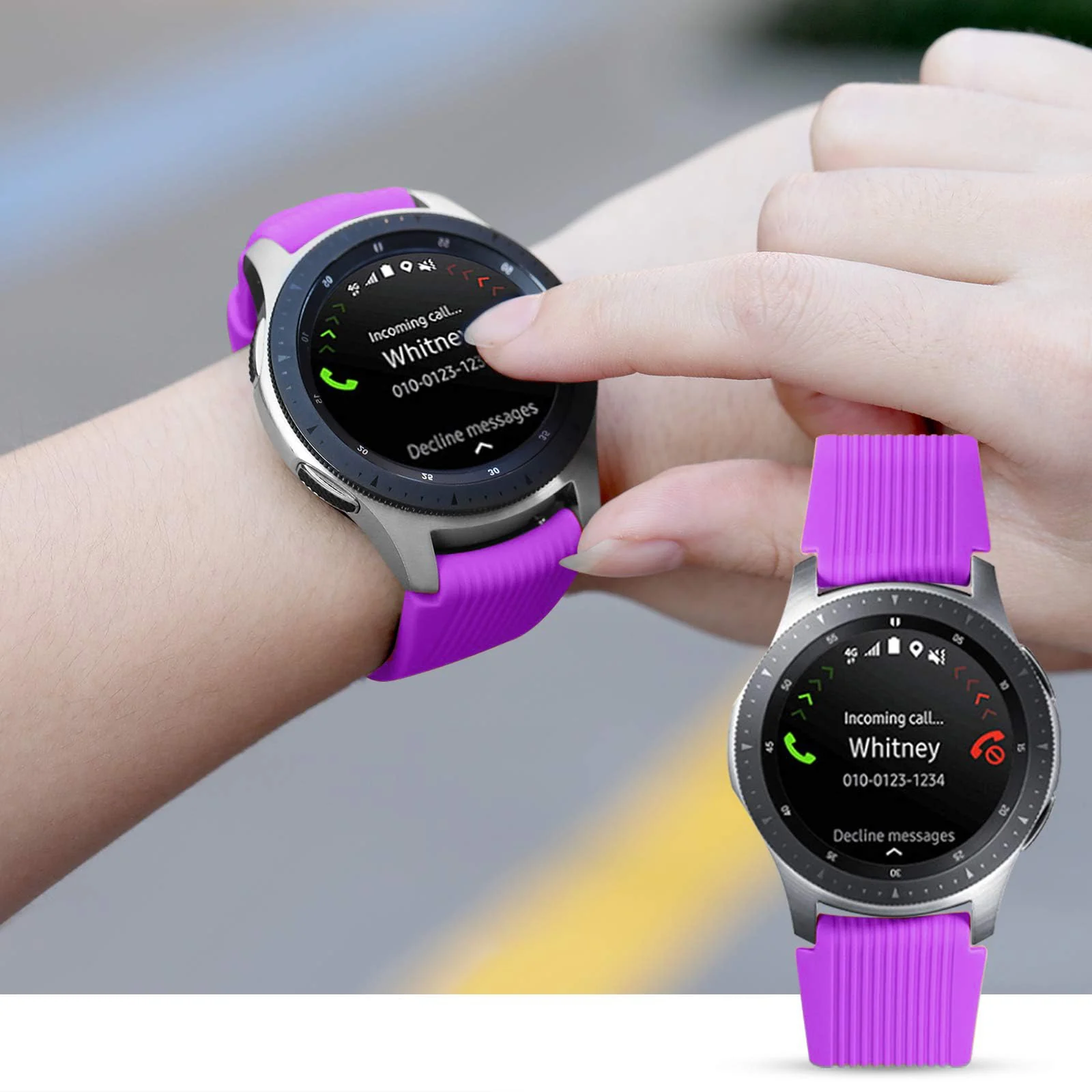 DL3 Mobilak Silicone Sport Band 22MM Xiaomi Redmi Watch 5 Active/5 Lite/Samsung Galaxy Watch 46mm/Watch 3 45mm/Gear S3/Huawei watch (GT6 GT5 GT4 GT3 GT2 GT 46MM)/GT2E/GT5 Pro/GT 6 Pro/Amazfit GTR 3/4 - Purple